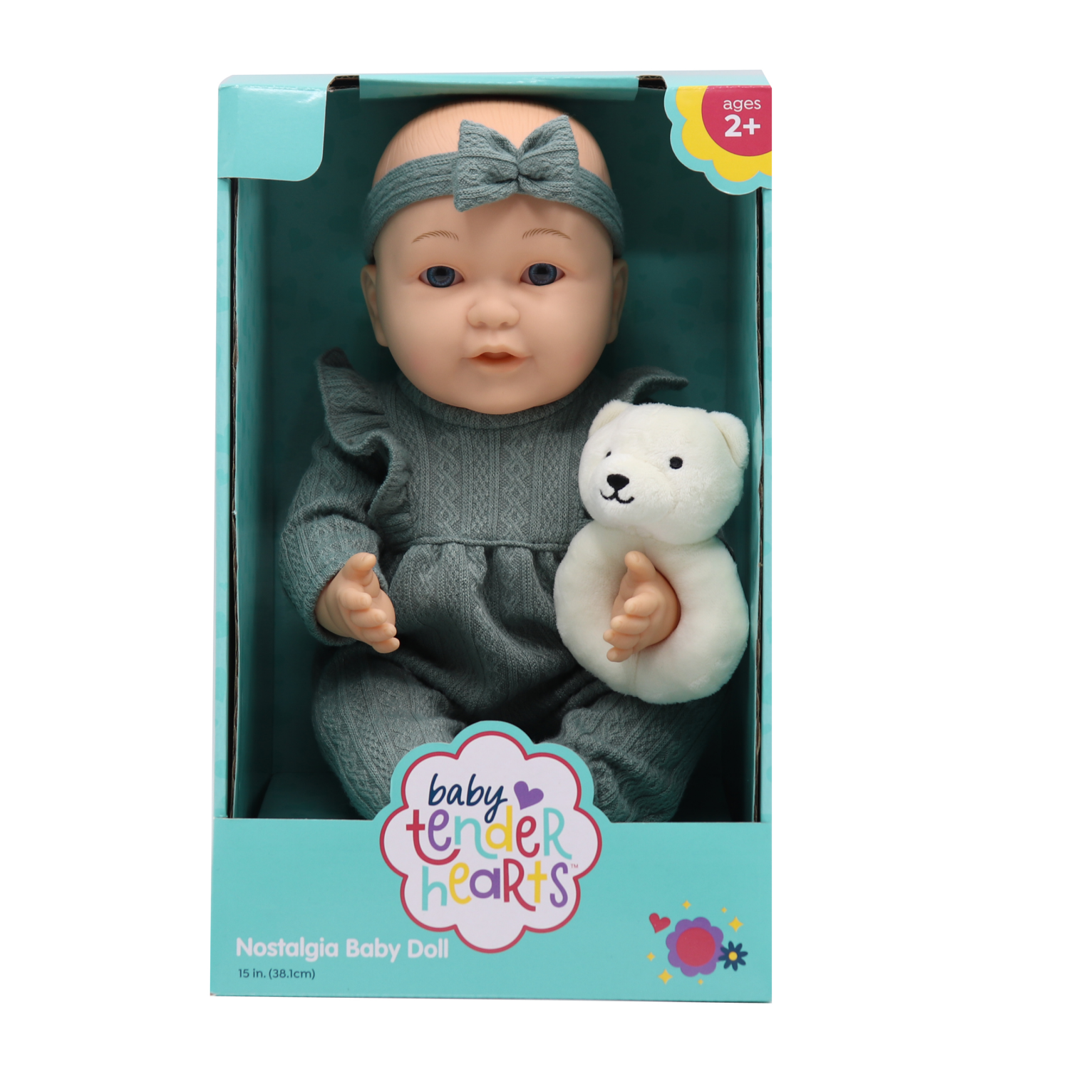 slide 5 of 8, Baby Tender Hearts 14 Inch Baby Doll W Plush Rattle, 7.75 inx12 in