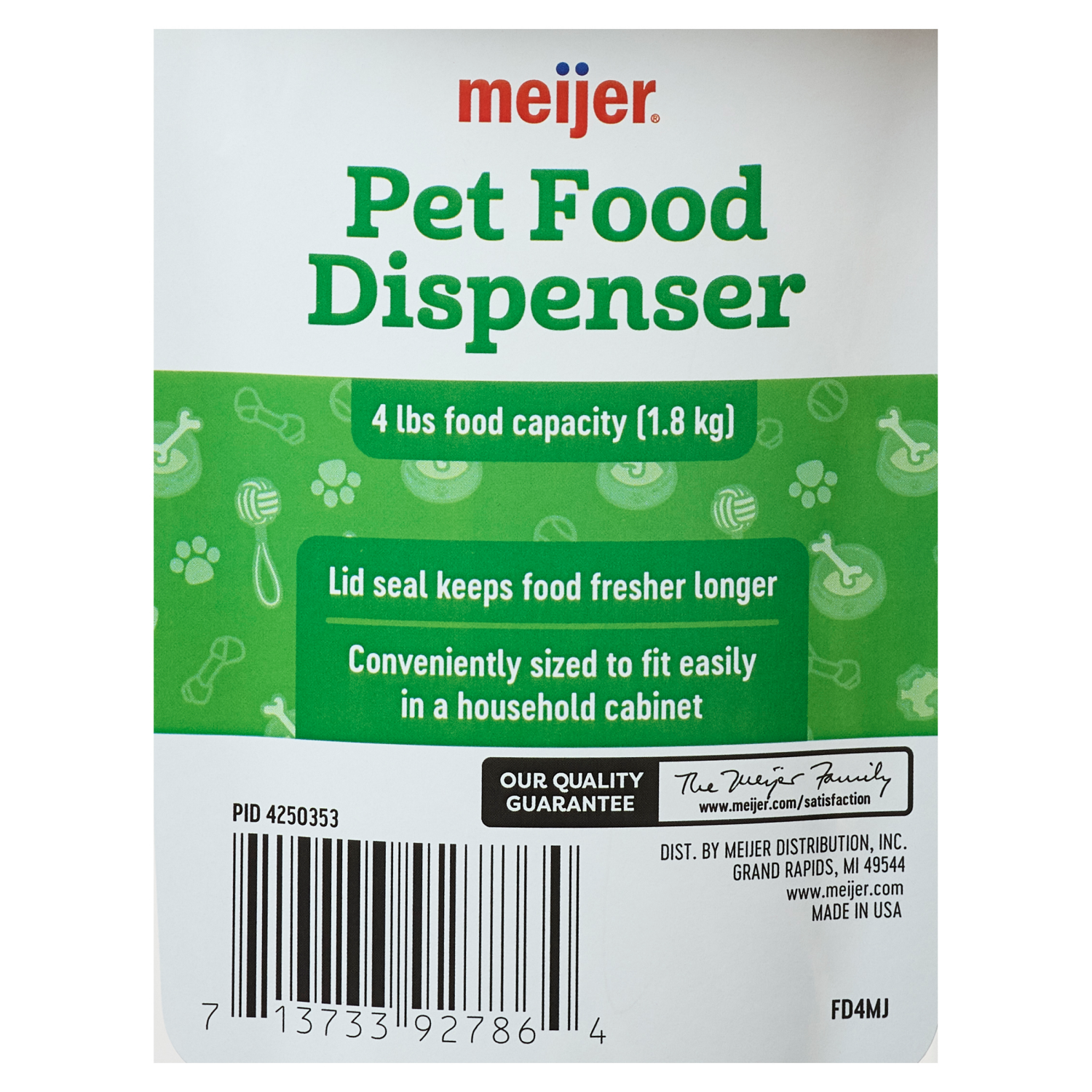 slide 2 of 3, Meijer Pet Food Dispenser, 4 lbs, 4 lb