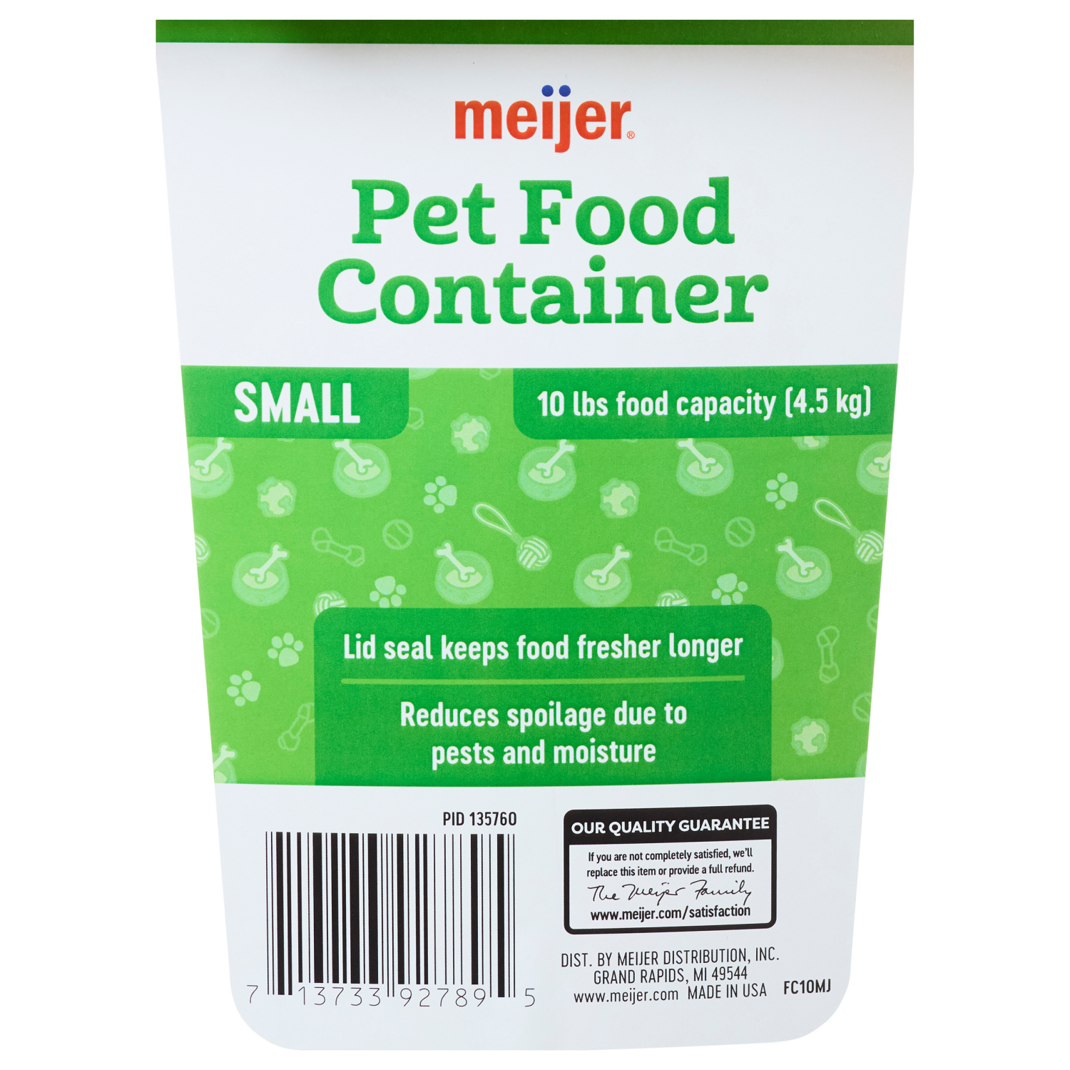 slide 2 of 4, Meijer Pet Food Storage 10lb Container, 1 ct, 10 lb