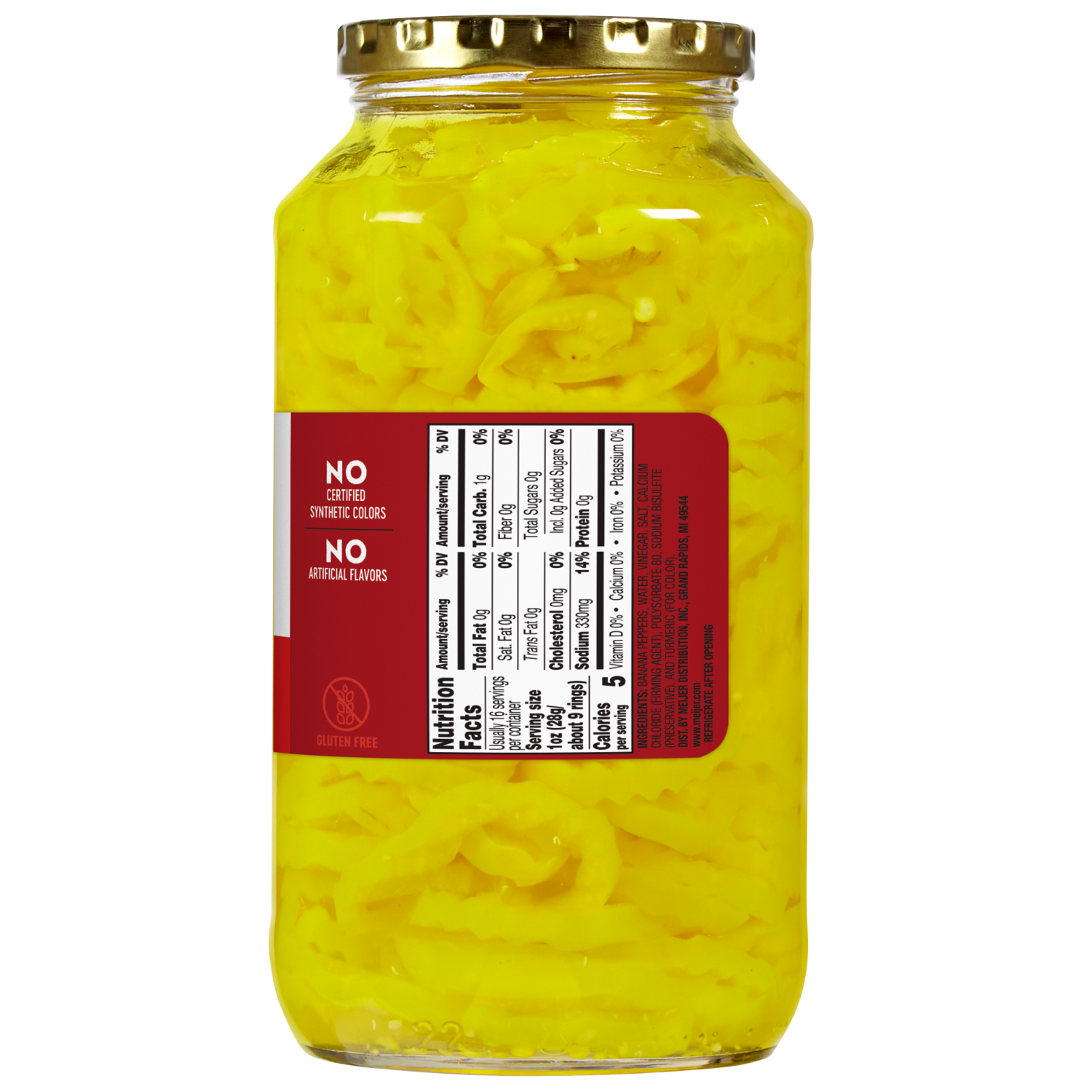 slide 3 of 3, Meijer Mild Banana Pepper Rings, 32 oz, 32 oz