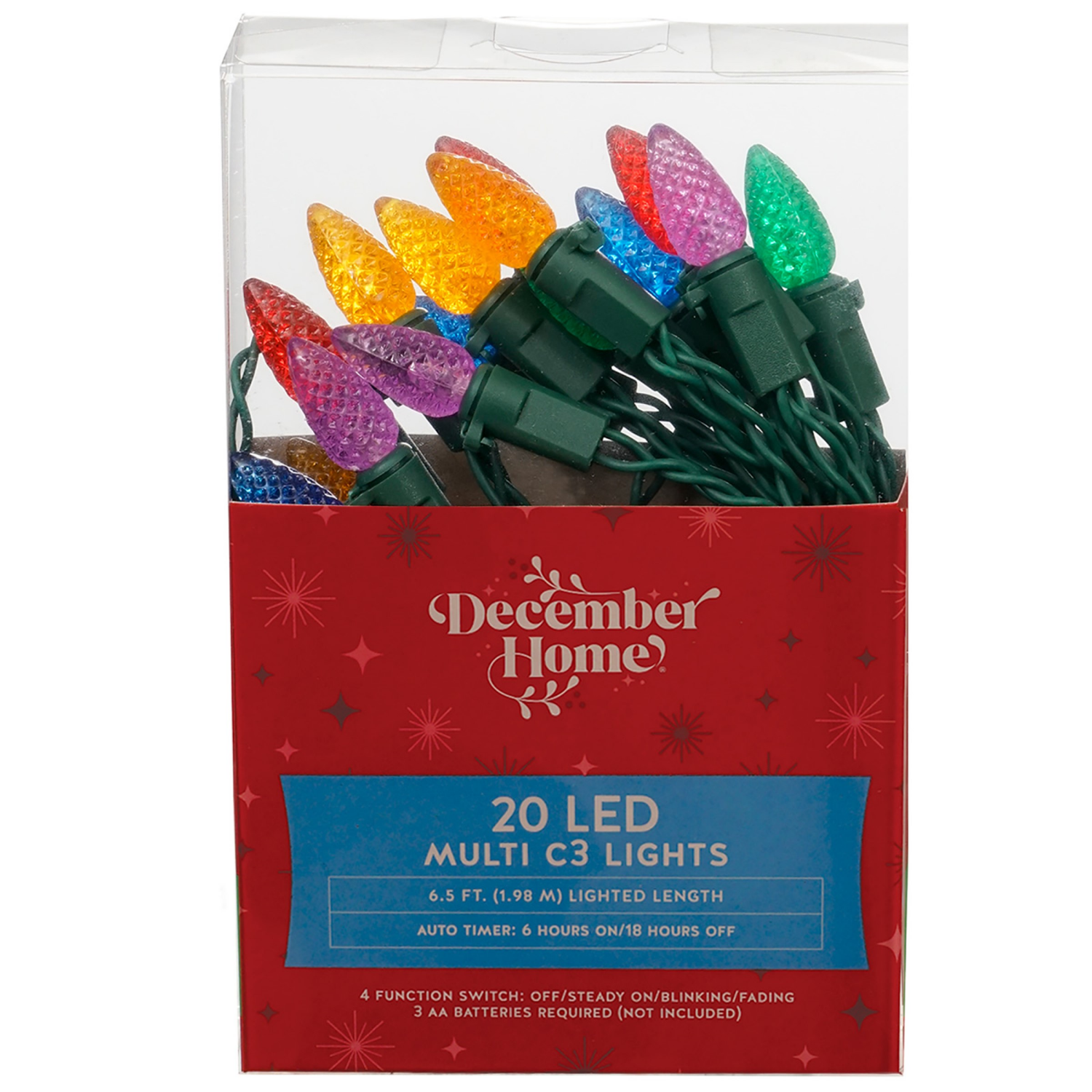 slide 4 of 6, December Home Battery Operated Lights, 20 ct