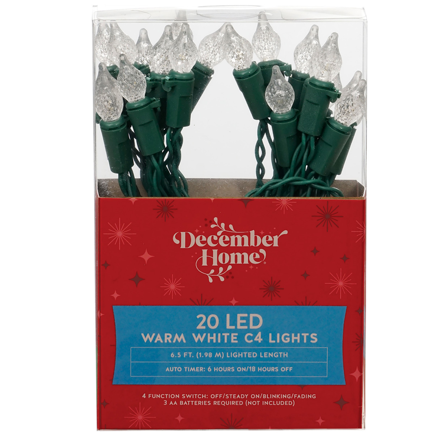 slide 6 of 6, December Home Battery Operated Lights, 20 ct