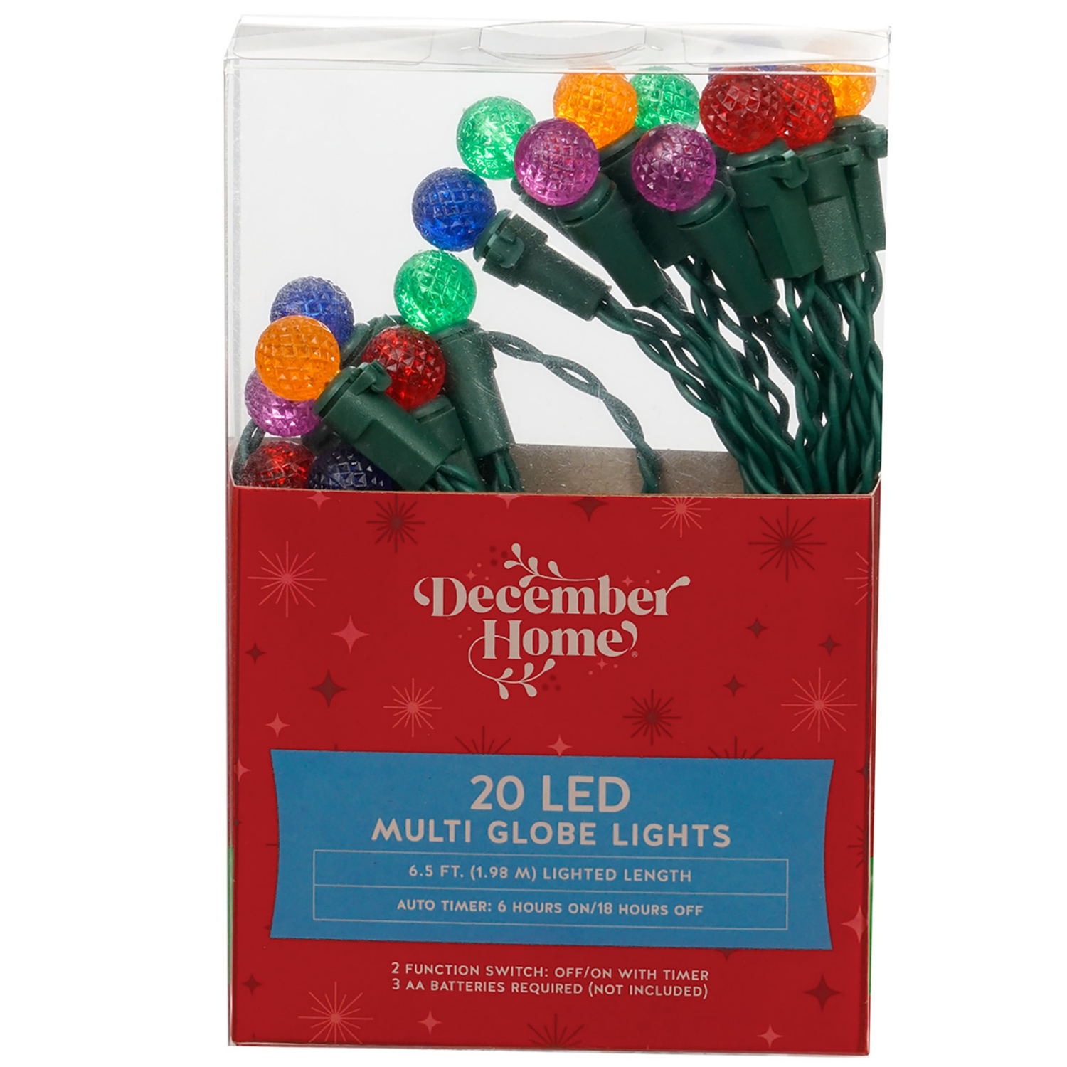 slide 4 of 6, December Home Battery Operated Globe Lights, 20 ct