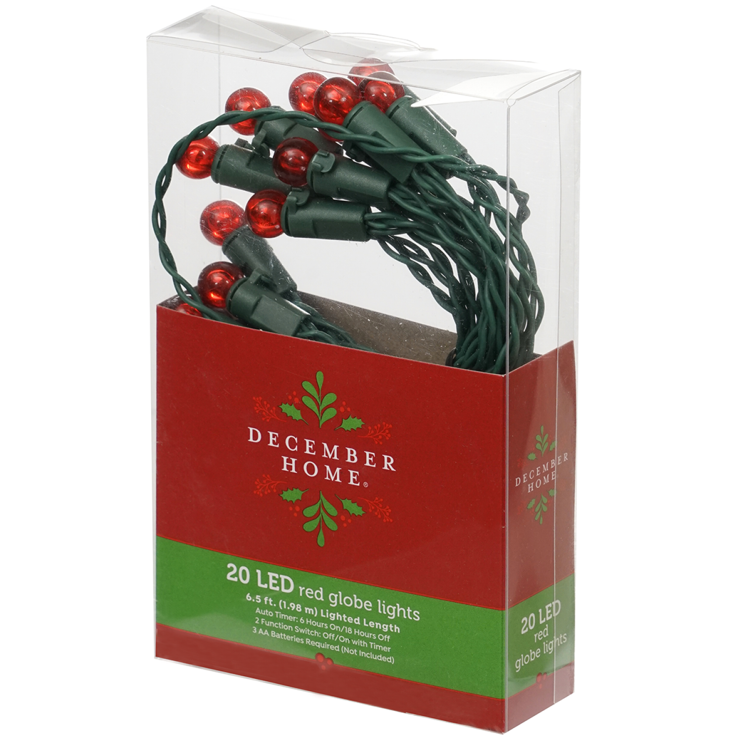 slide 5 of 6, December Home Battery Operated Globe Lights, 20 ct