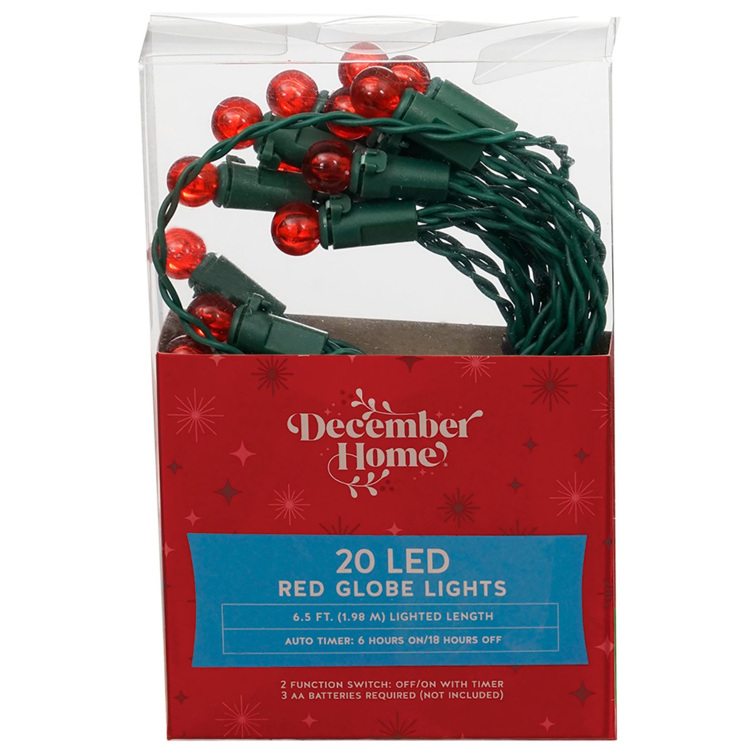 slide 6 of 6, December Home Battery Operated Globe Lights, 20 ct