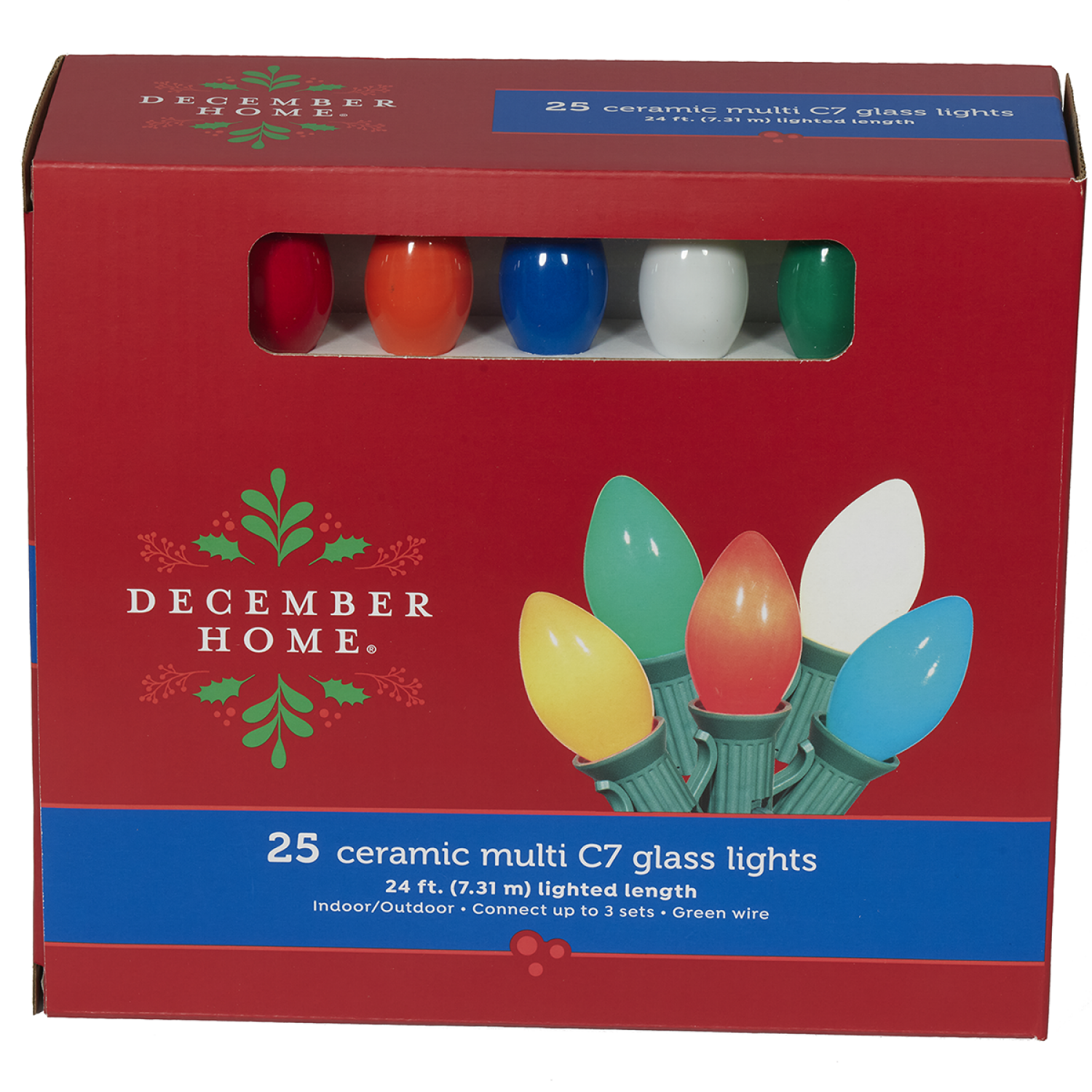 slide 1 of 2, December Home Ceramic C7 Light Set, Multi Color, 25 ct