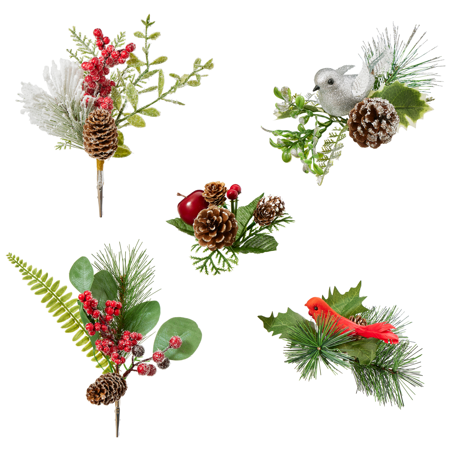 slide 1 of 2, December Home Clips Cardinal/Apple, 2 ct