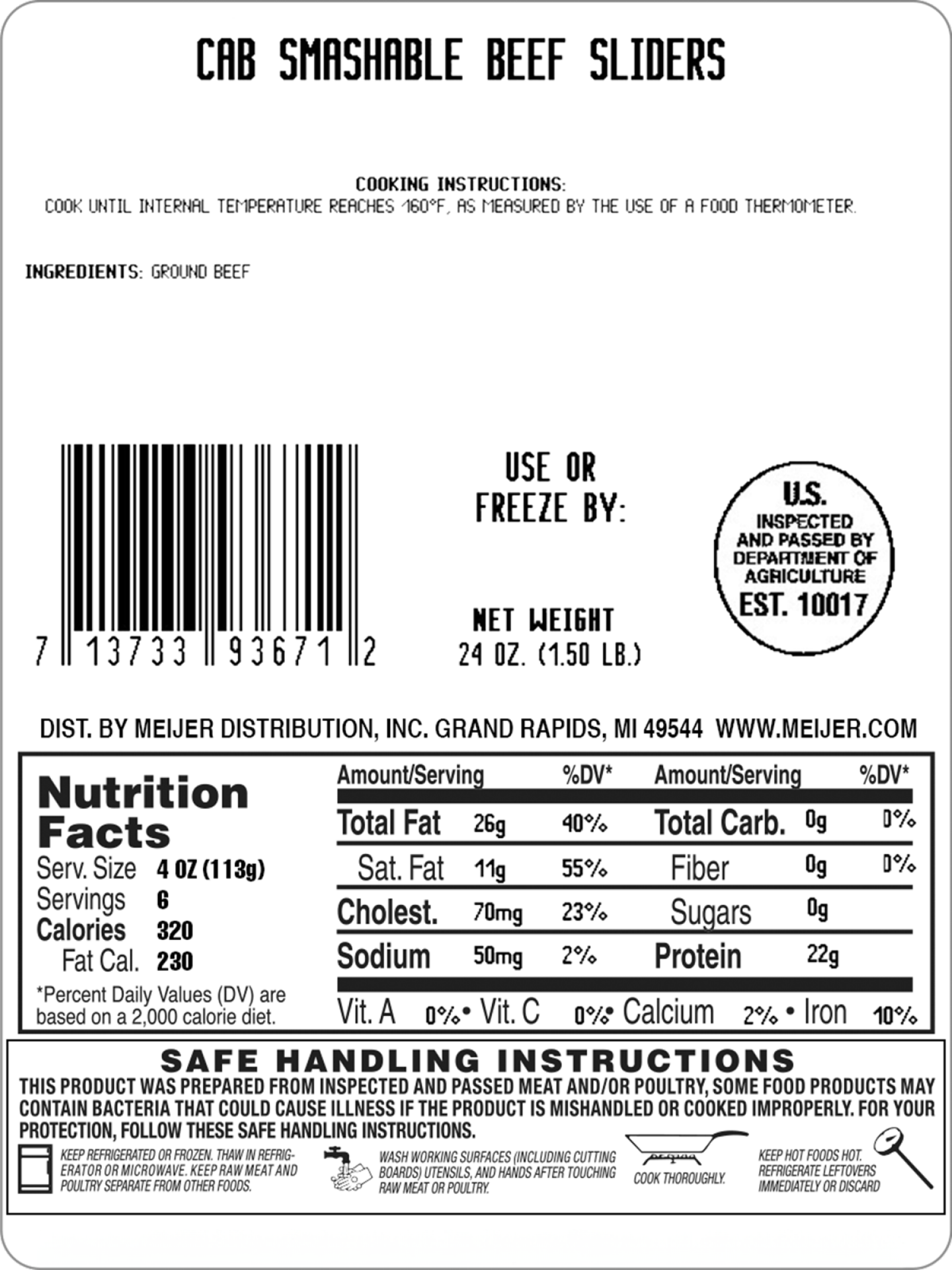 slide 2 of 2, Fresh from Meijer Certified Angus Beef Chuck Smash Sliders, 24 oz, 24 oz