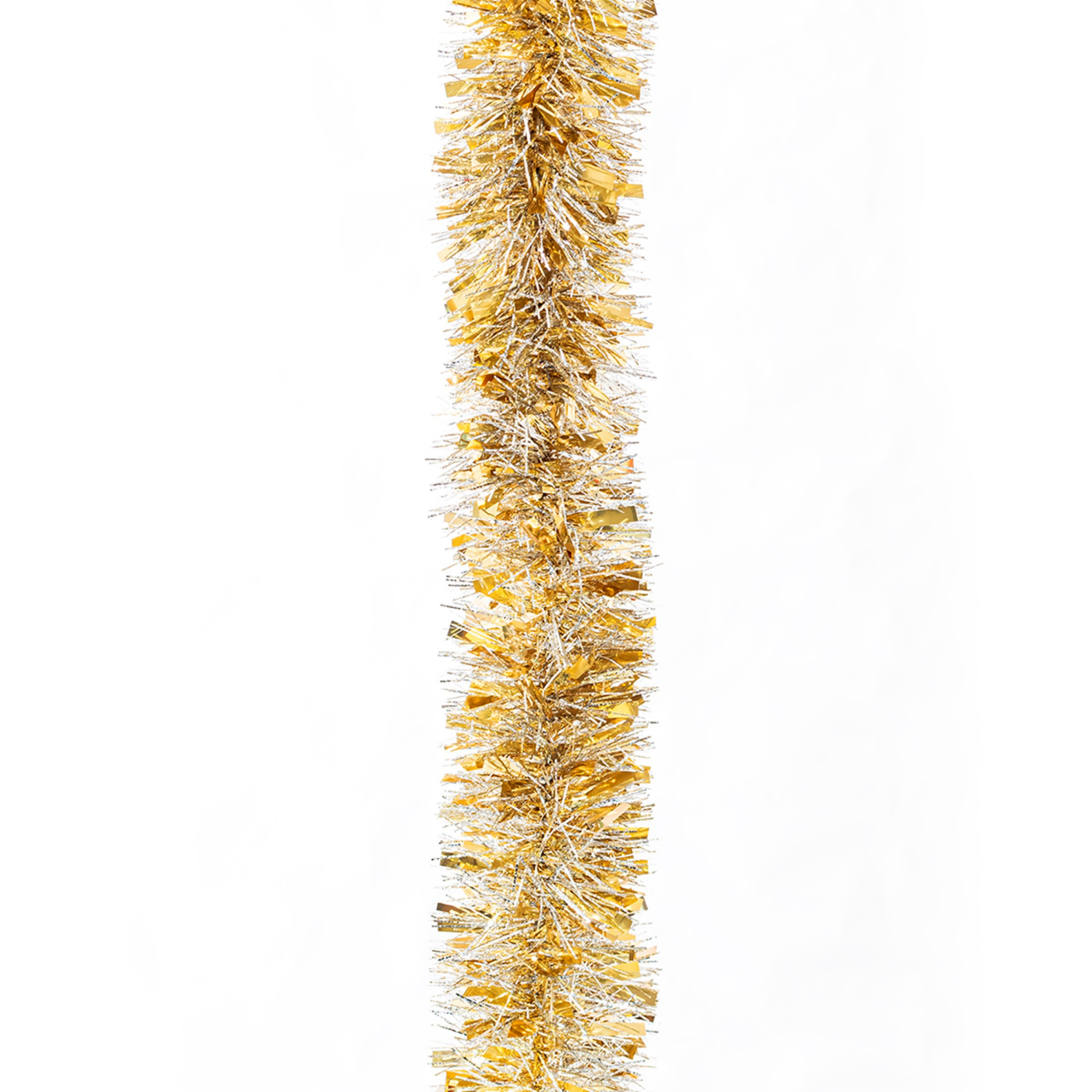 slide 2 of 2, December Home Mega wide Champagne and Narrow Cracked Ice Silver Garland, 10', 1 ct