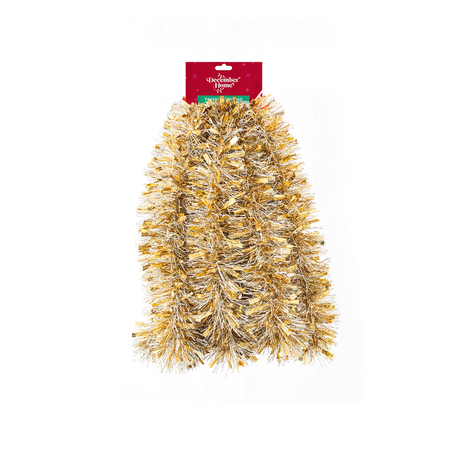 slide 1 of 2, December Home Mega wide Champagne and Narrow Cracked Ice Silver Garland, 10', 1 ct