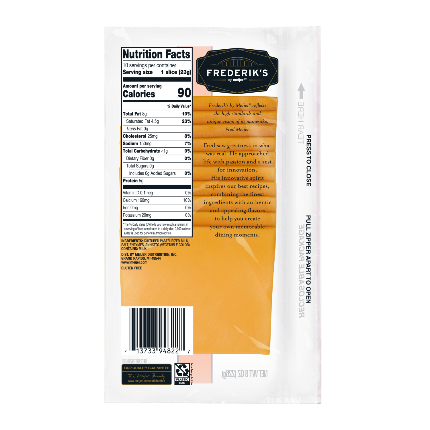 slide 2 of 2, FREDERIKS BY MEIJER Frederik's By Meijer Sharp Cheddar Cheese, 8 Oz., 8 oz