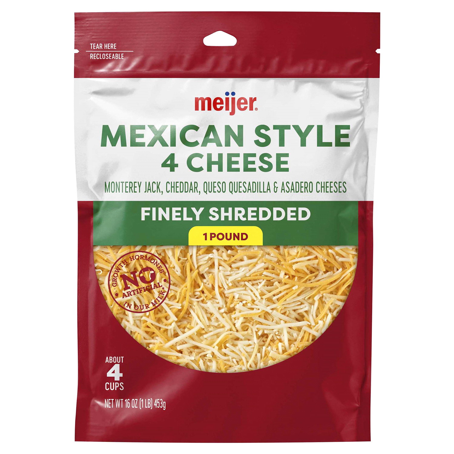 slide 1 of 2, Meijer Finely Shredded Mexican Cheese - 16 oz, 16 oz