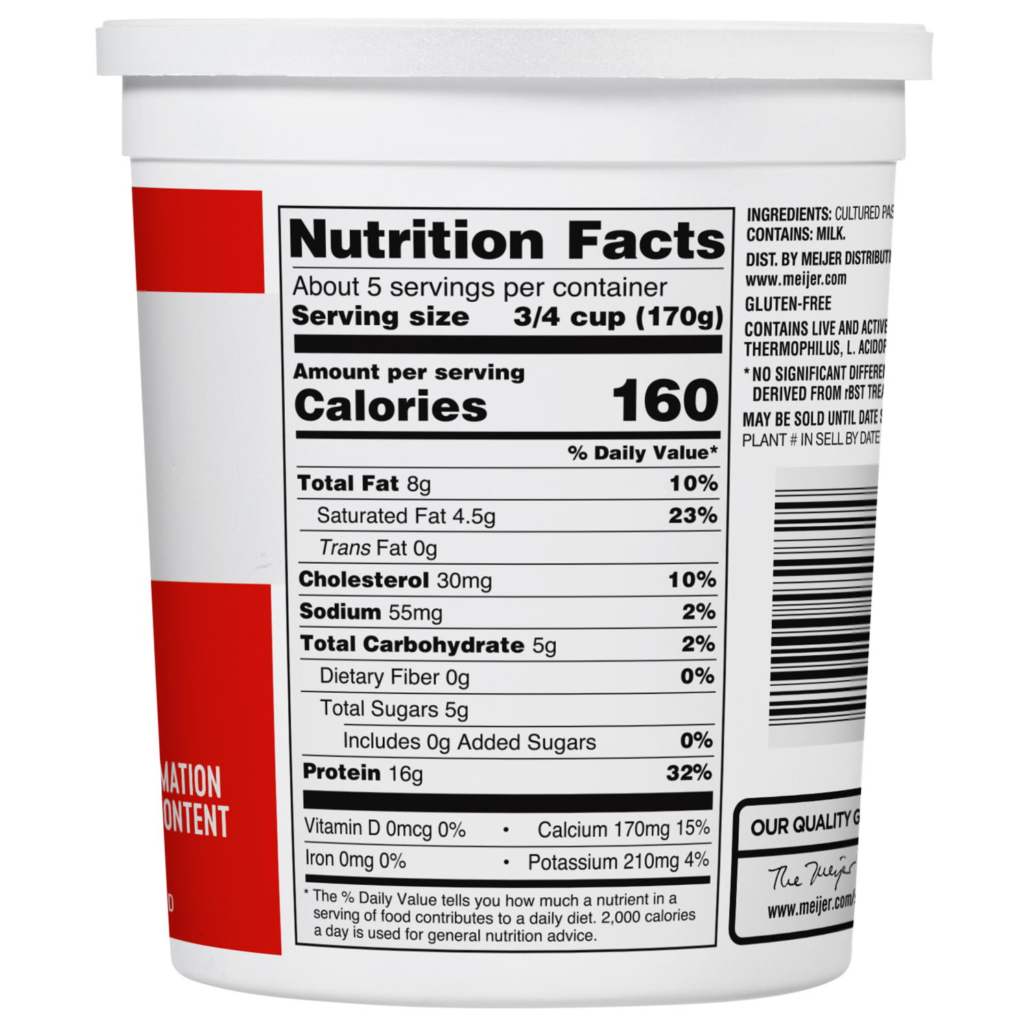 slide 3 of 3, Meijer Whole Milk Plain Greek Yogurt, 32 oz