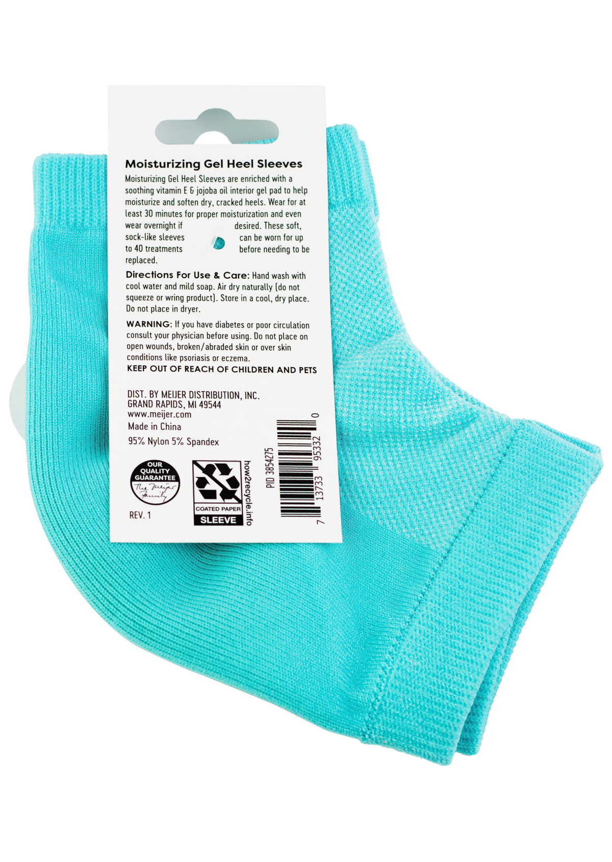 slide 2 of 2, Meijer Moisturizing Gel Heel Sleeves, 1 Pair, 1 pair