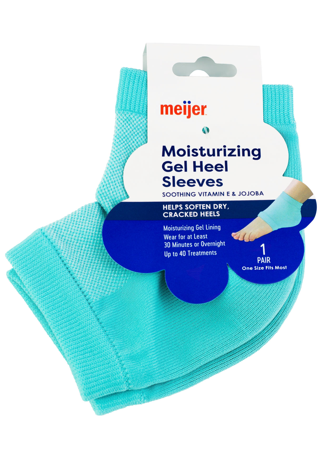 slide 1 of 2, Meijer Moisturizing Gel Heel Sleeves, 1 Pair, 1 pair
