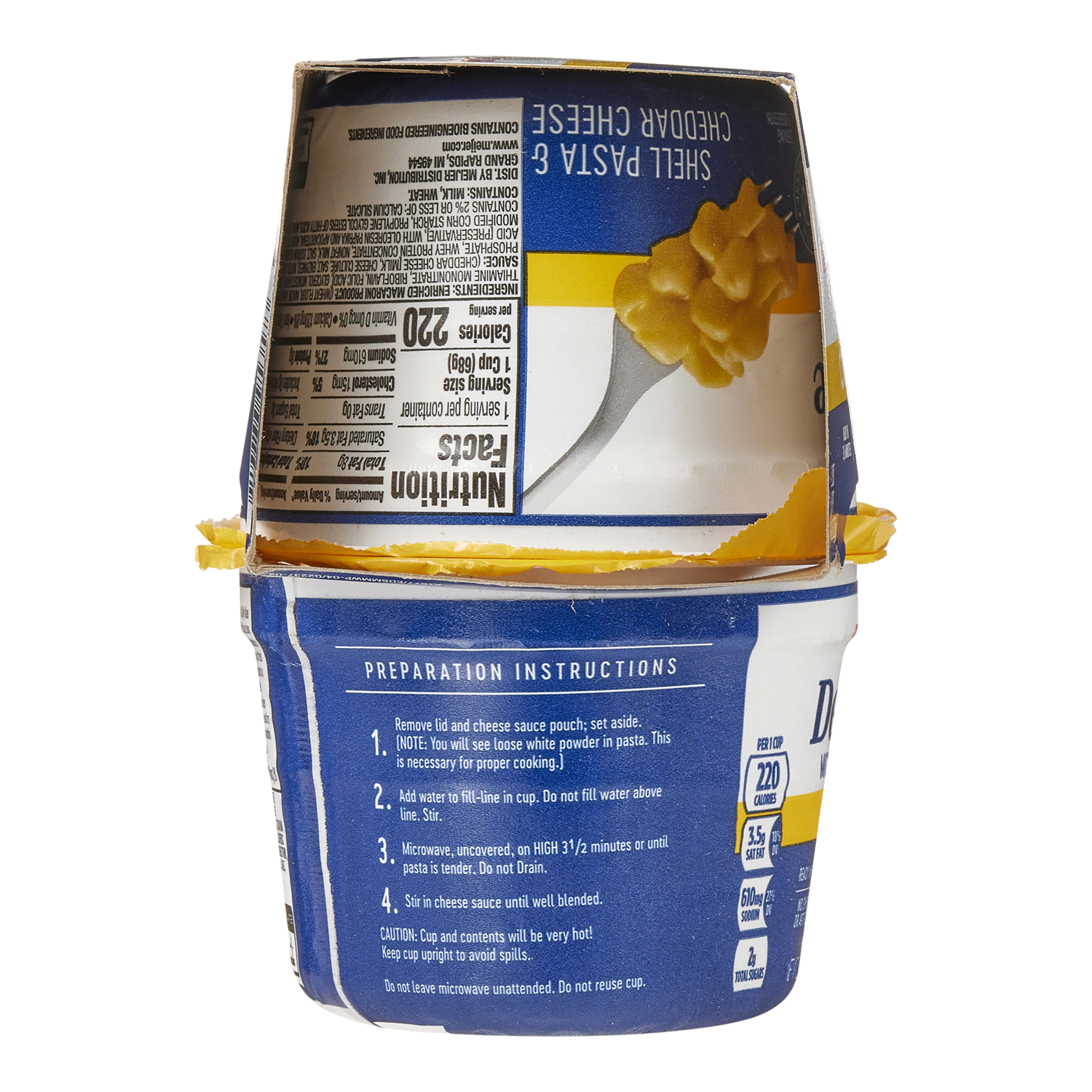 slide 2 of 5, Meijer Deluxe Shells and Cheddar Microwavable Cups - 4 ct, 4 ct