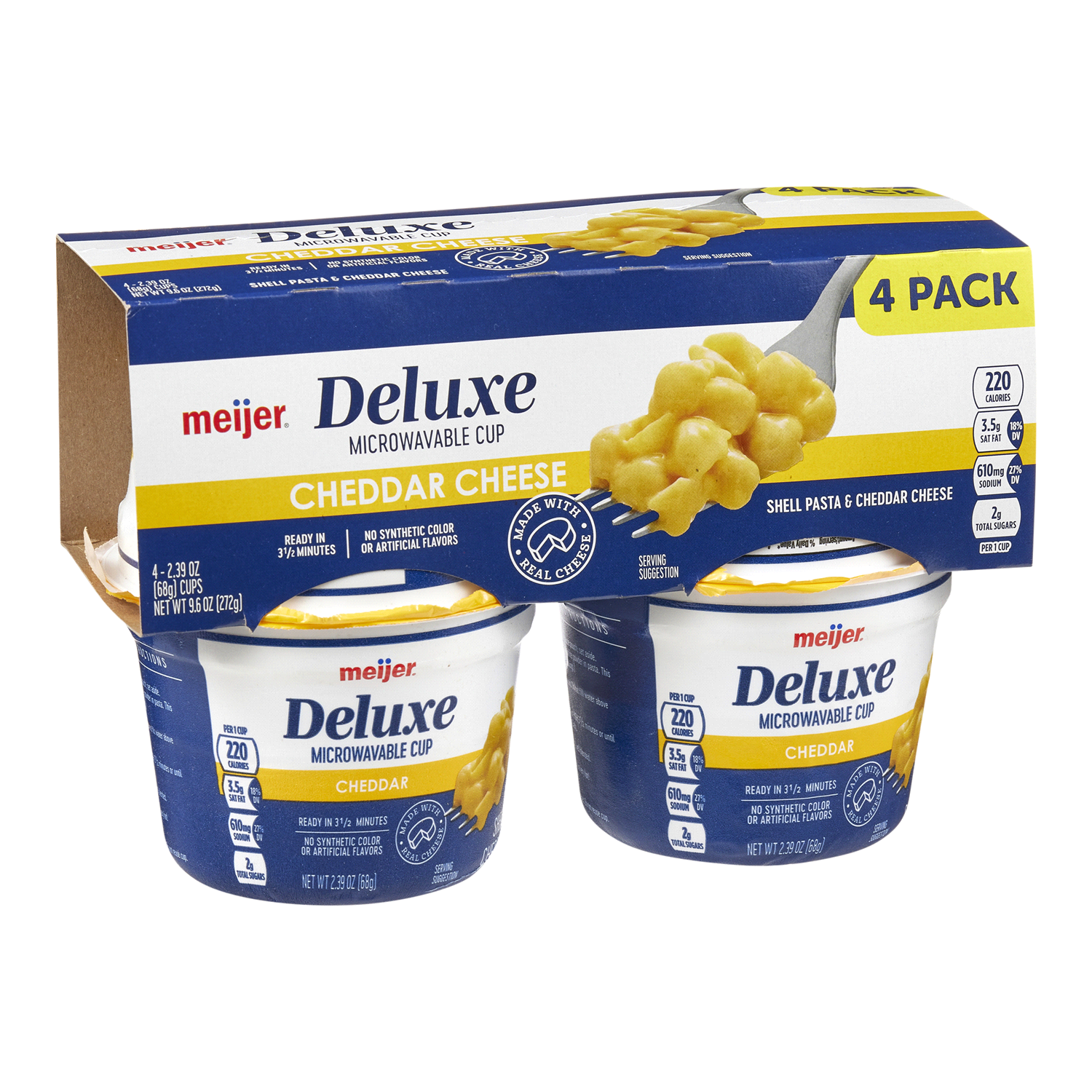 slide 4 of 5, Meijer Deluxe Shells and Cheddar Microwavable Cups - 4 ct, 4 ct
