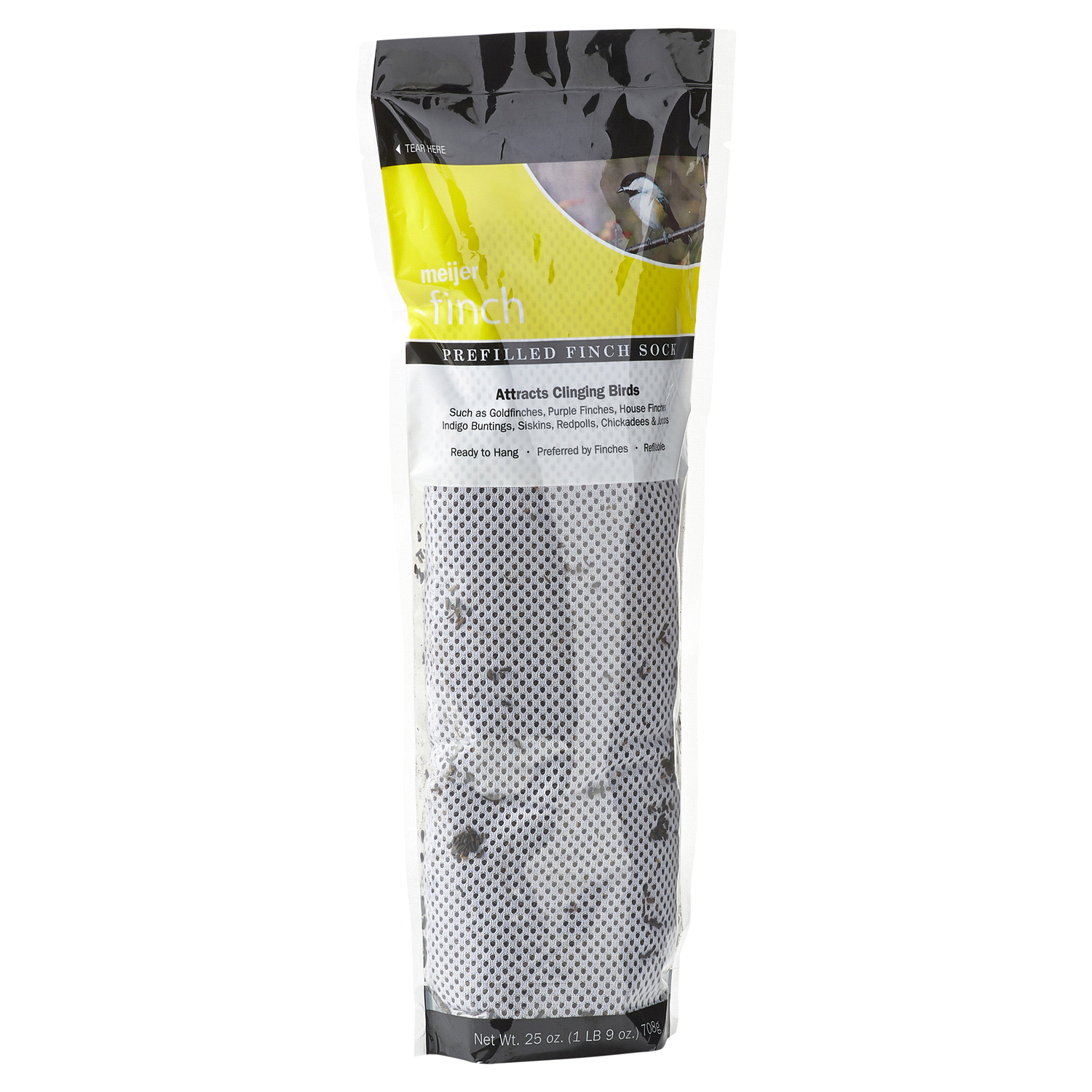 slide 4 of 5, Meijer Pre-filled Finch Sock Bird Feeder, 25 oz