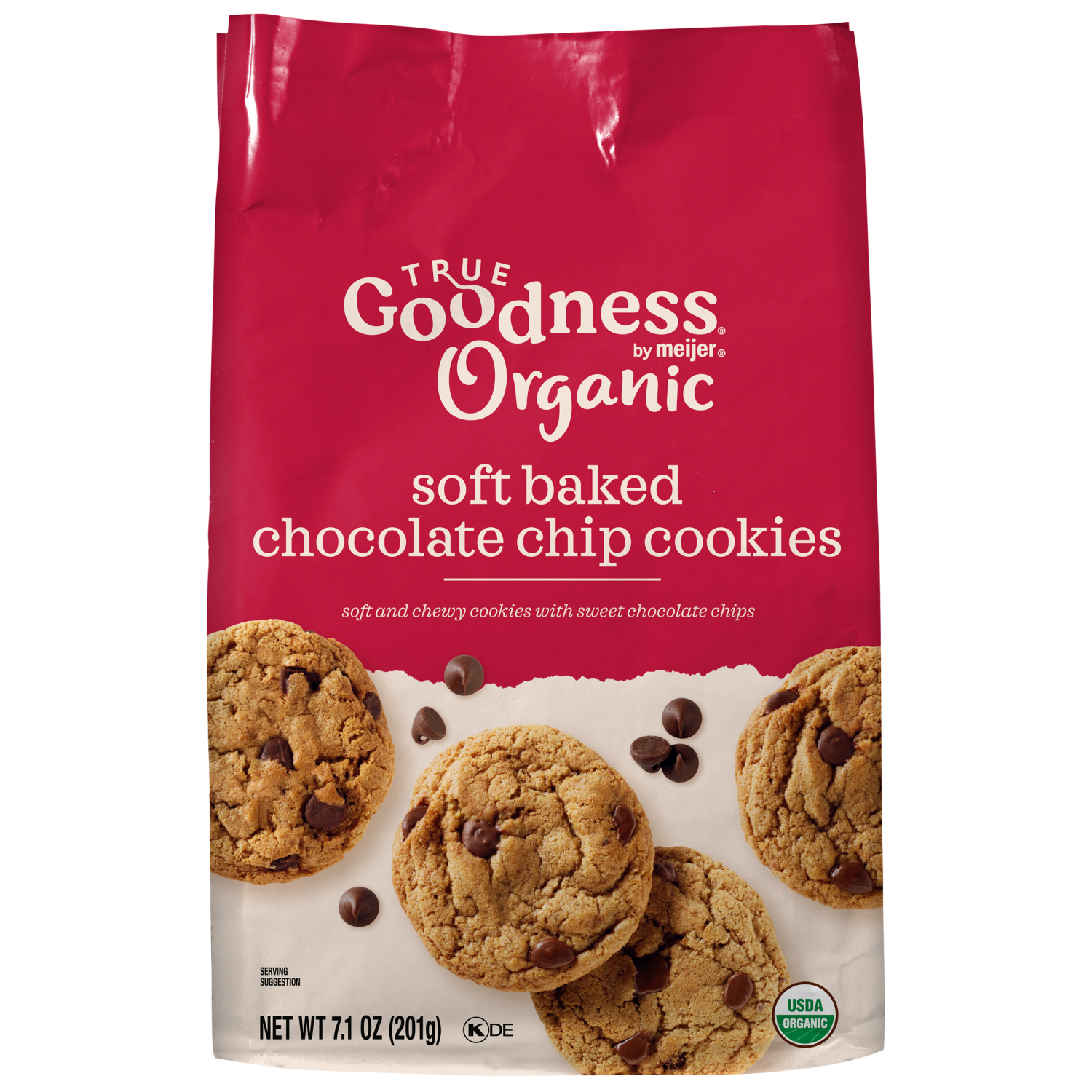 slide 1 of 3, True Goodness Organic Soft Baked Chocolate Chip Cookies, 7.1 oz