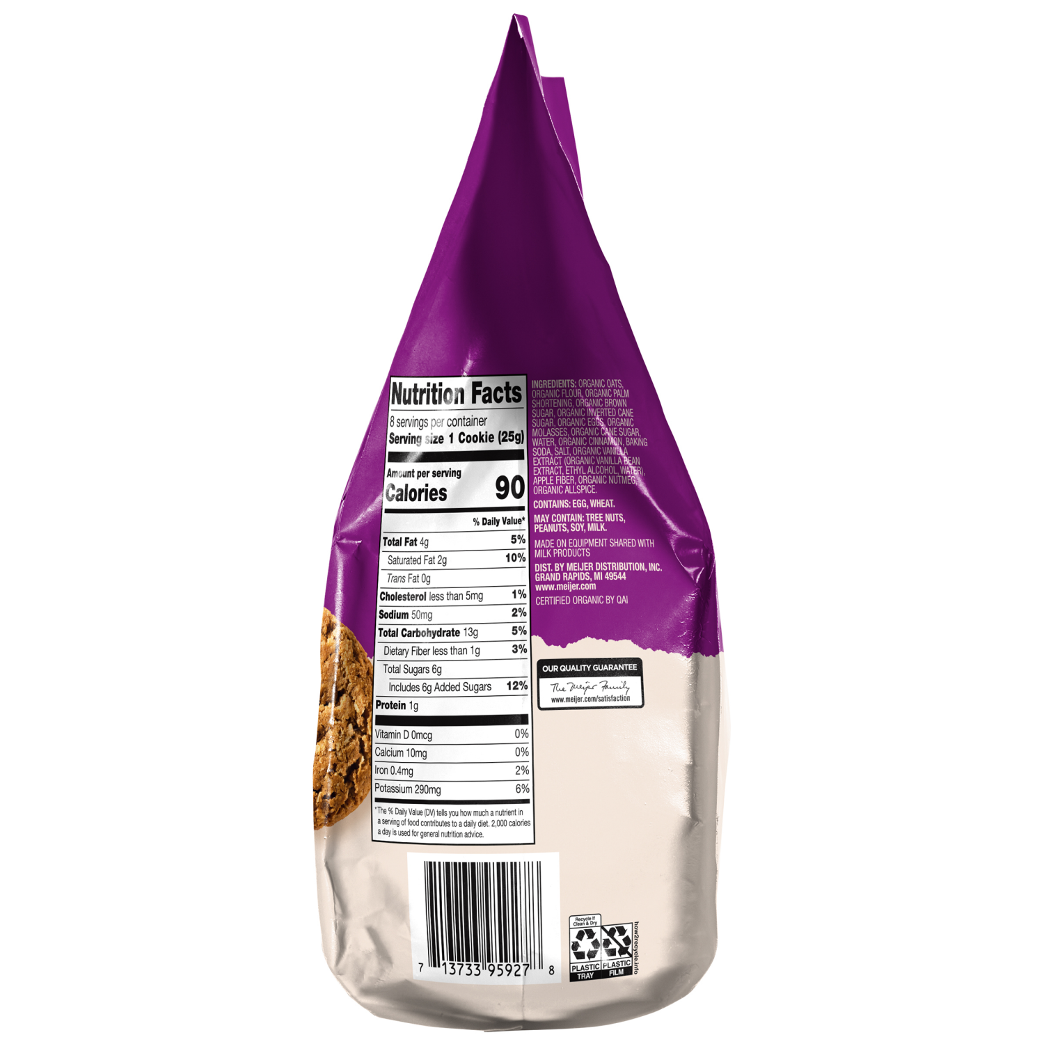 slide 3 of 3, True Goodness Organic Soft Baked Oatmeal Cookies, 7.1 oz