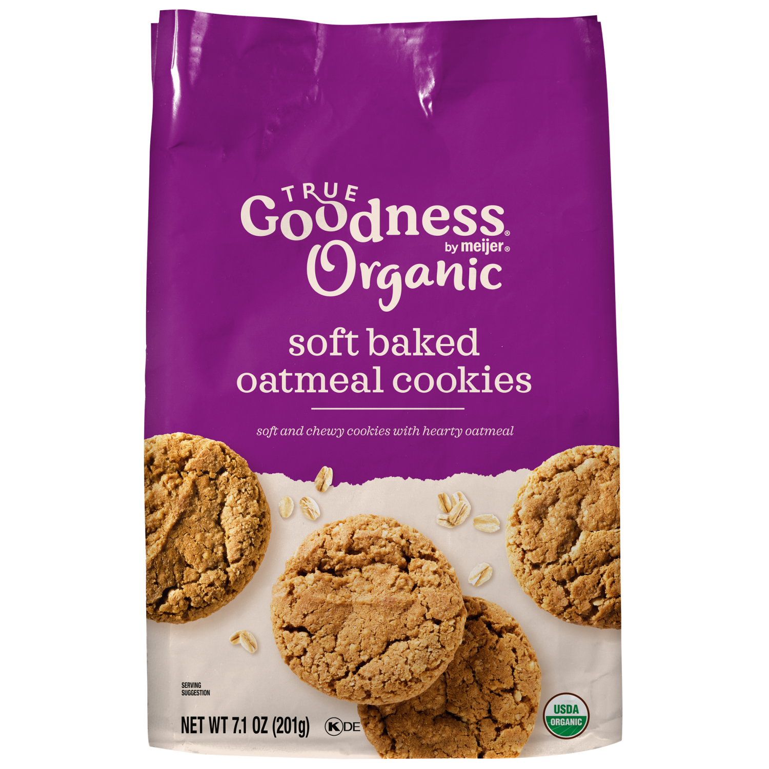 slide 1 of 3, True Goodness Organic Soft Baked Oatmeal Cookies, 7.1 oz