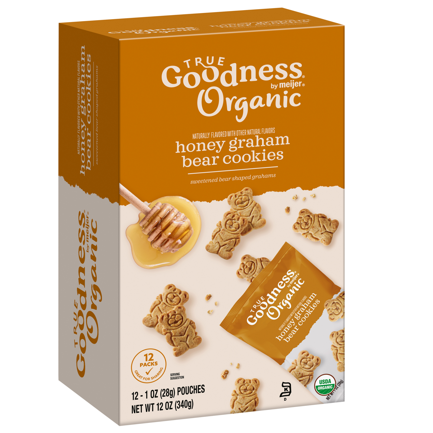 slide 4 of 5, True Goodness Organic Honey Graham Bears /, 12 ct; 1 oz