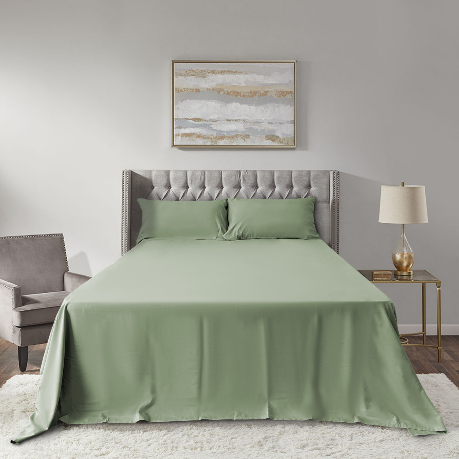 slide 3 of 4, Havenstay Sheets, Twin/Twin XL, Green, twin/txlarge