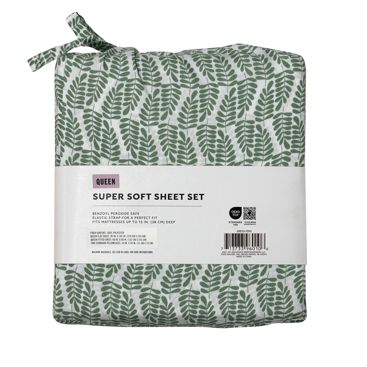 slide 2 of 4, Havenstay Sheets, Queen, Green Fern, Queen Size