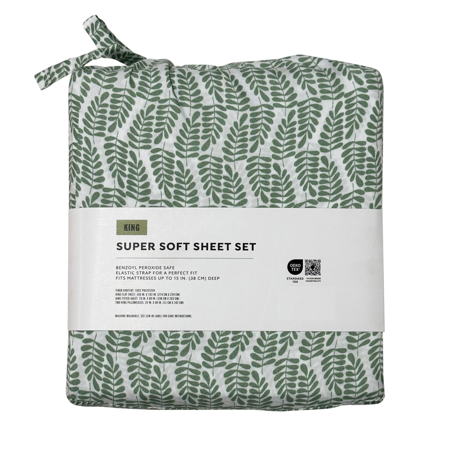 slide 2 of 4, Havenstay Sheets, King, Green Fern, King Size