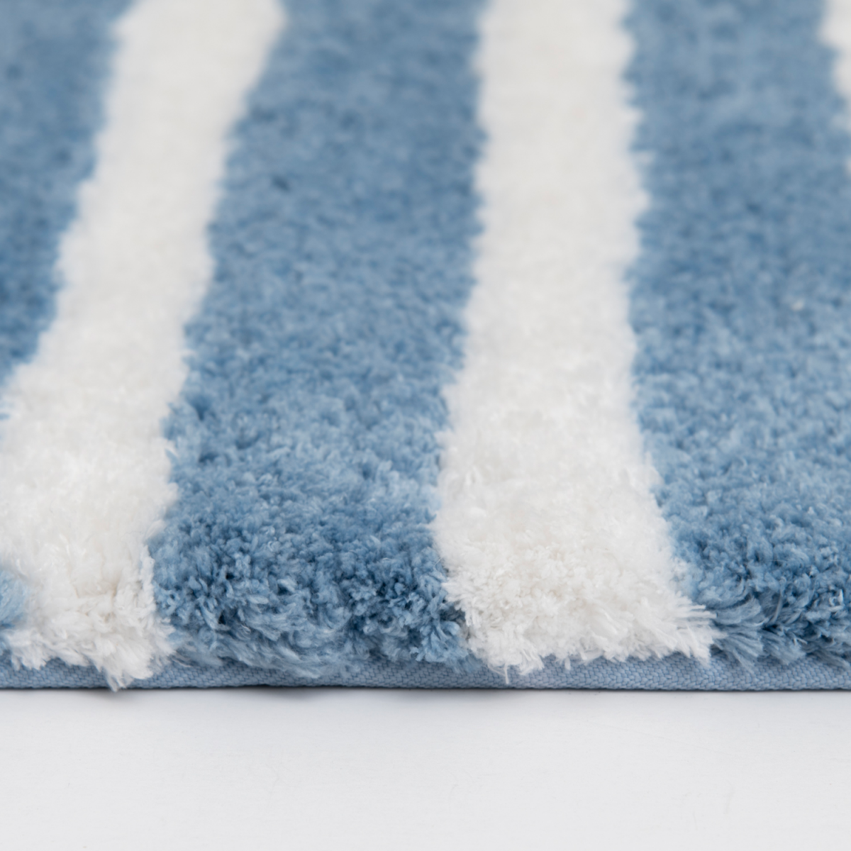 slide 4 of 6, Room & Retreat Striped Soft Chambray Blue, 20 in x 32 in, Bathroom Mat, 1 ct