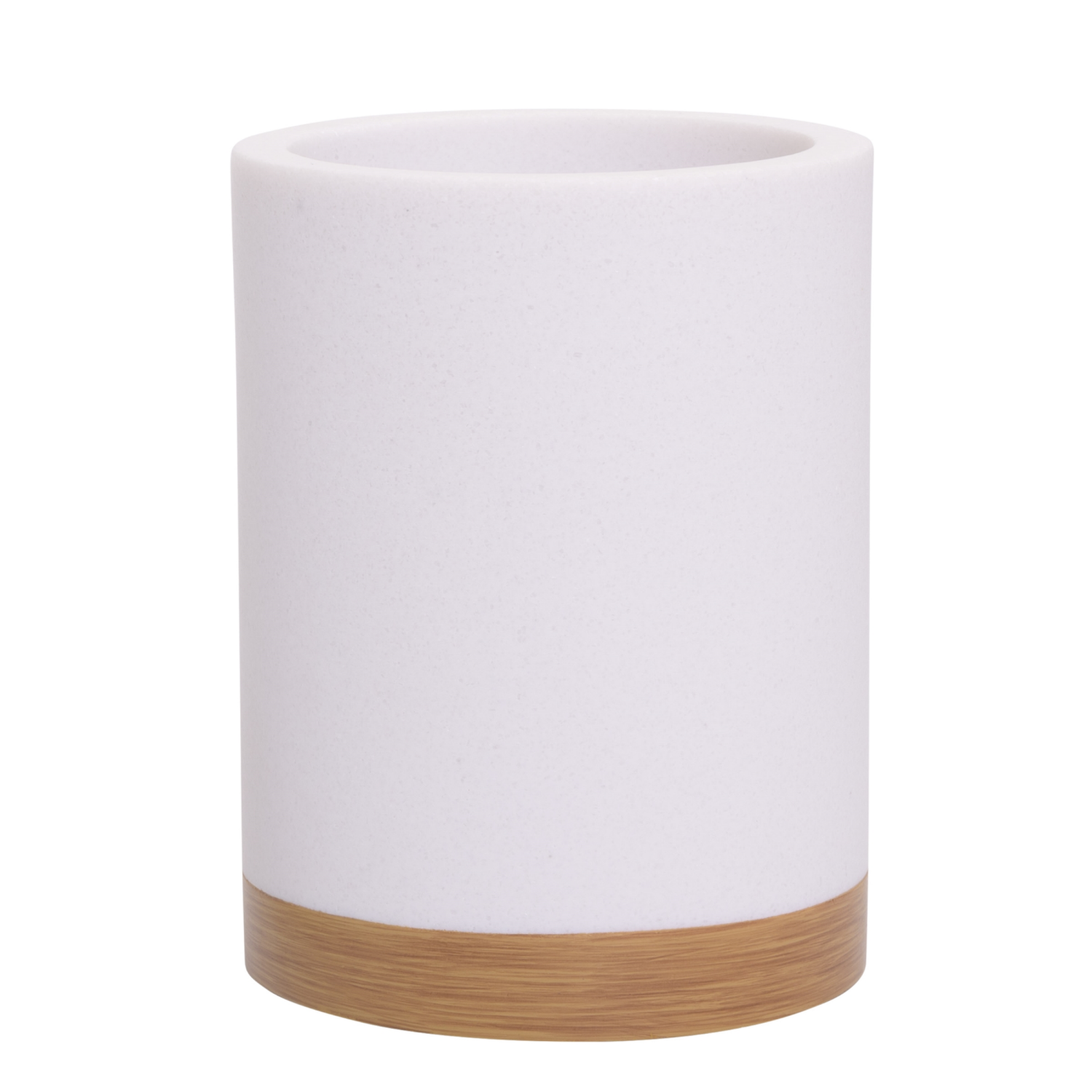 slide 2 of 2, Room & Retreat Amara Tumbler for Countertop Storage, White with Faux Wood, 1 ct