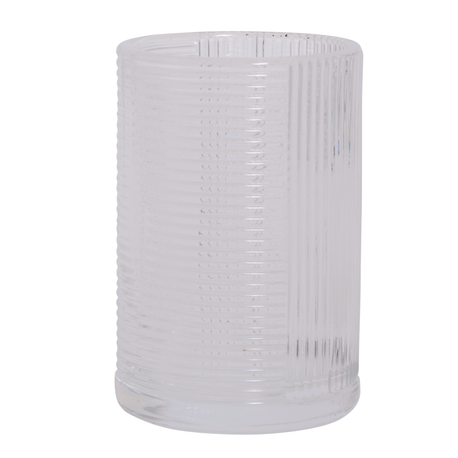 slide 2 of 2, Room & Retreat Cordelia Tumbler for Countertop Storage, Clear Ribbed Glass, 1 ct