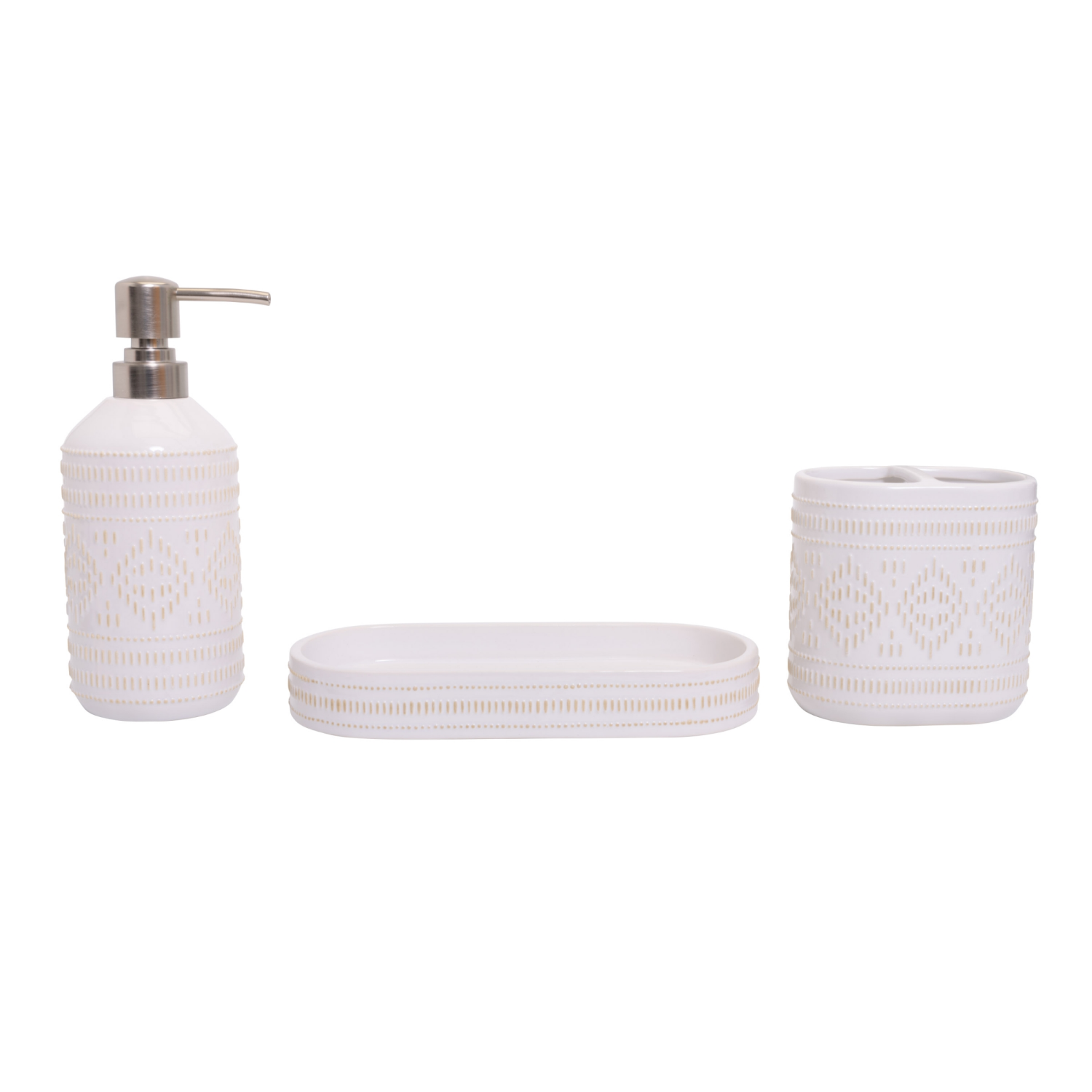 slide 2 of 2, Room & Retreat Tribune 3-Piece Bathroom Accessory Set, White, 1 ct