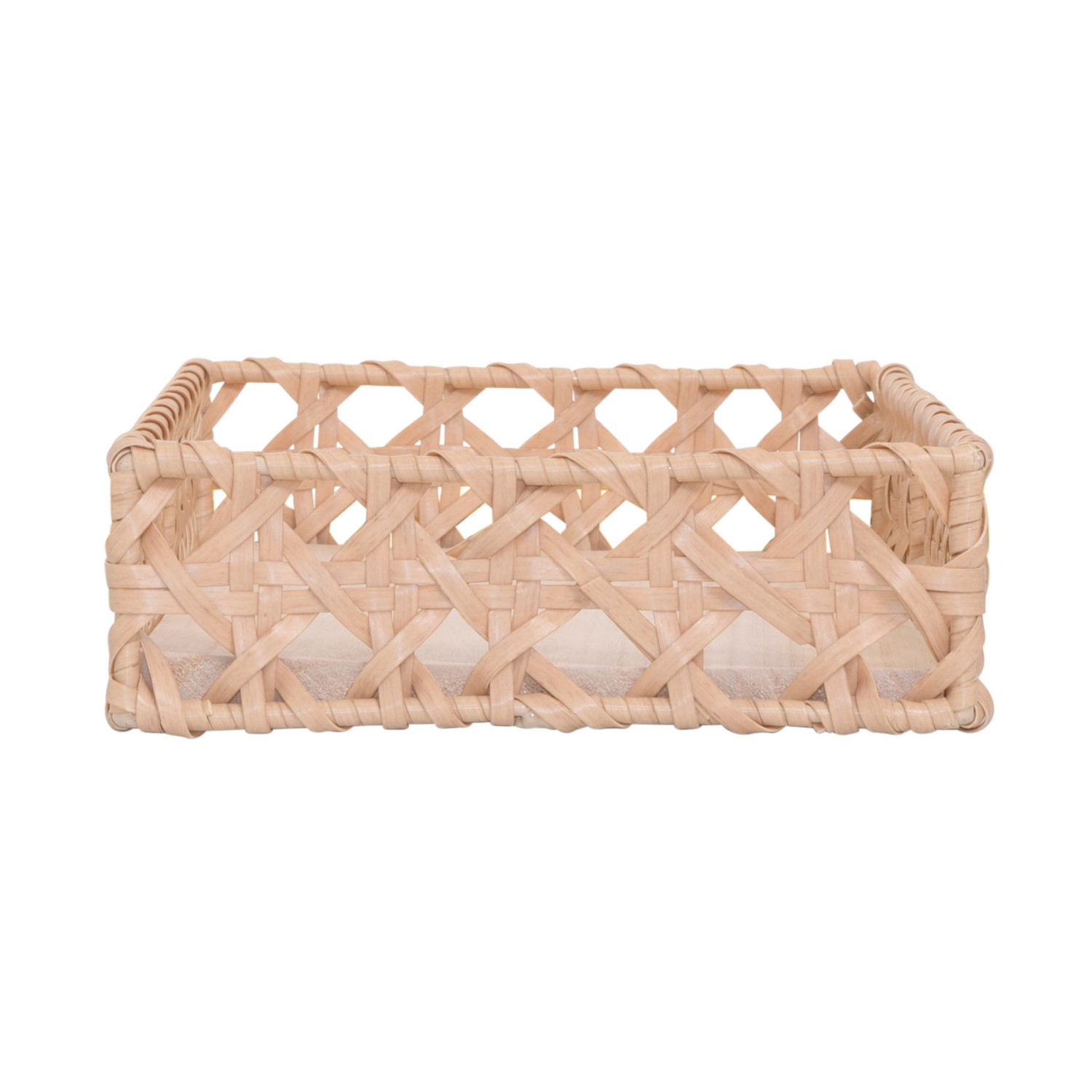 slide 4 of 6, Room & Retreat Rectangular Resin Storage Basket Tray, 14 x 7 x 2 in, Tan, 1 ct