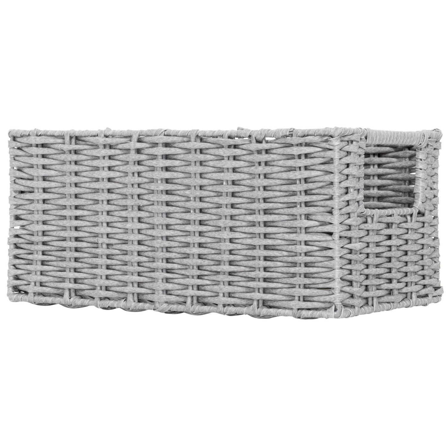 slide 2 of 5, Room & Retreat Rectangle Resin Storage Basket with Handles, 13 x 8 x 6 in, Gray, 1 ct