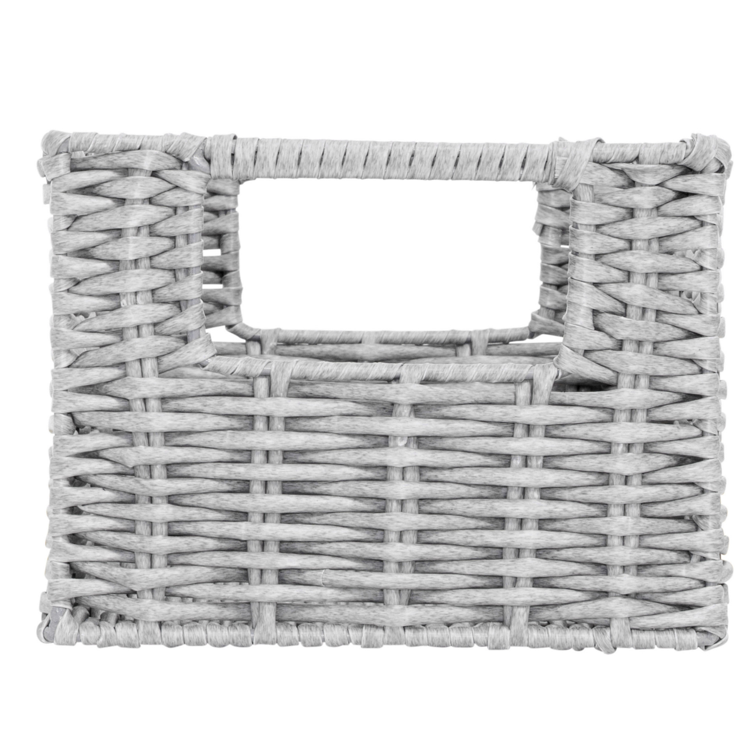 slide 3 of 5, Room & Retreat Rectangle Resin Storage Basket with Handles, 13 x 8 x 6 in, Gray, 1 ct