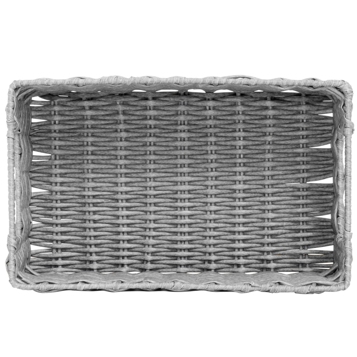 slide 4 of 5, Room & Retreat Rectangle Resin Storage Basket with Handles, 13 x 8 x 6 in, Gray, 1 ct