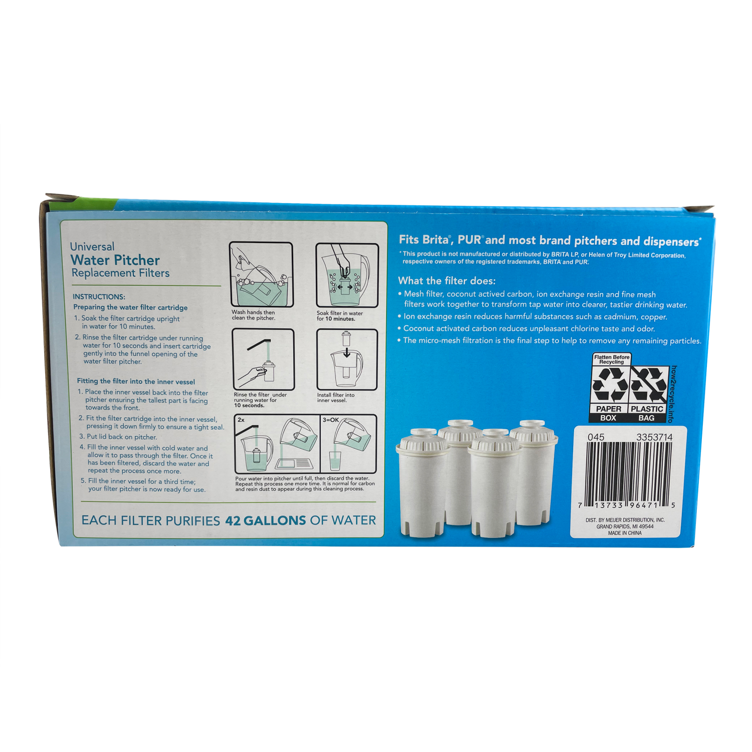 slide 2 of 2, Meijer Universal Water Filter, 4 ct