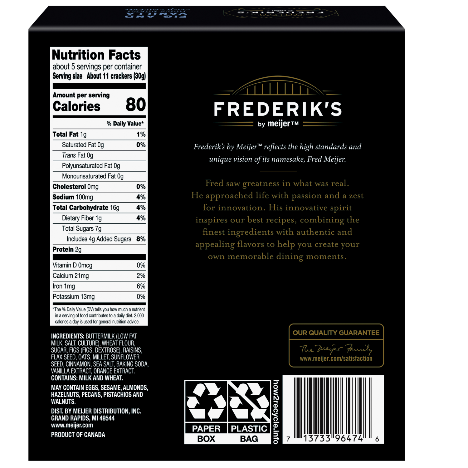 slide 2 of 8, Frederik's By Meijer FDK Fig And Vanilla Crisps 5.3oz, 5.3 oz