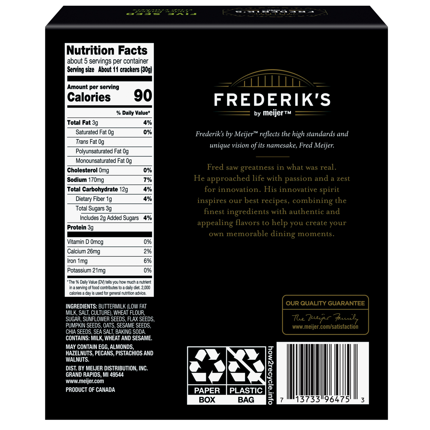 slide 2 of 8, Frederik's By Meijer FDK 5 Seed Crisps 5.3oz, 5.3 oz