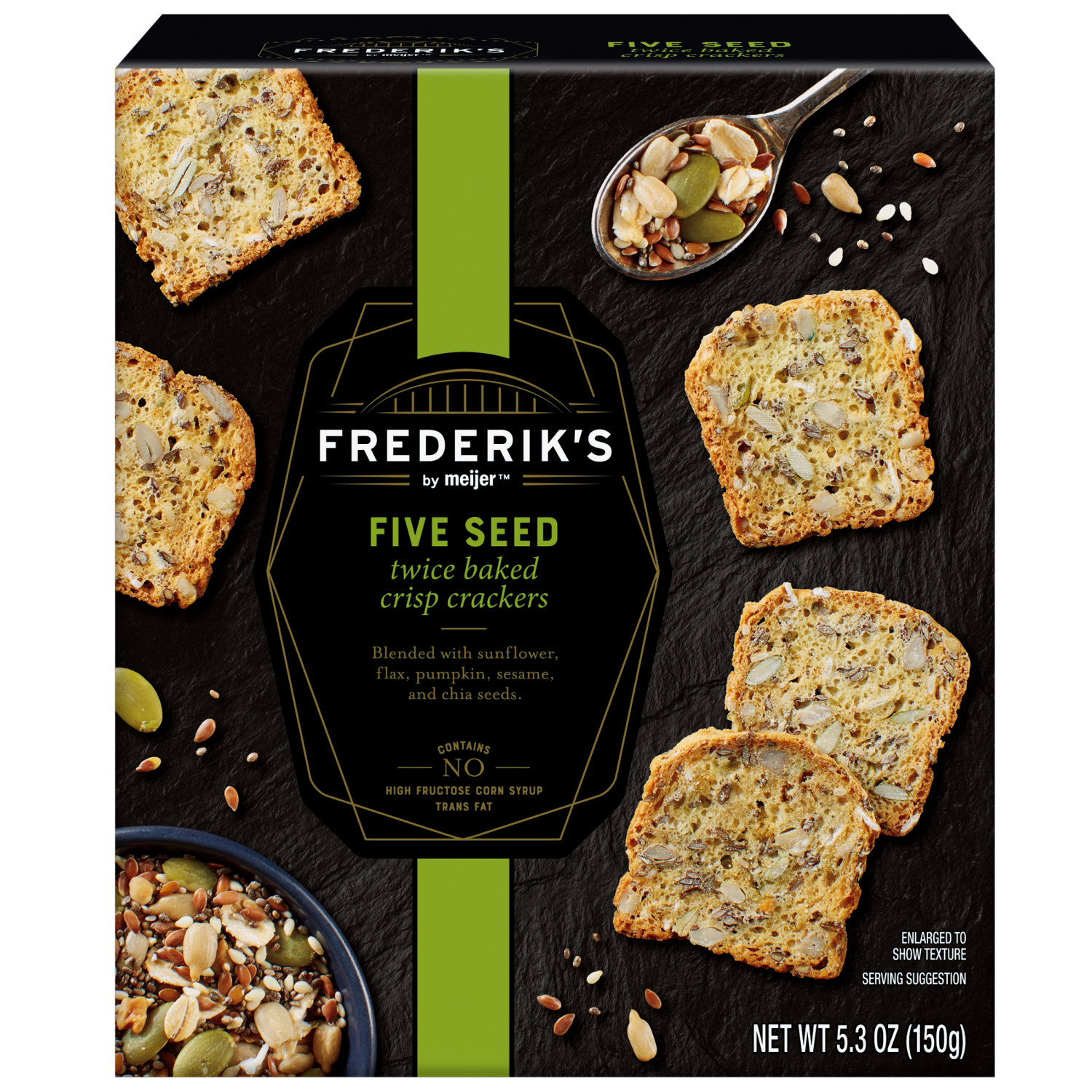 slide 1 of 8, Frederik's By Meijer FDK 5 Seed Crisps 5.3oz, 5.3 oz