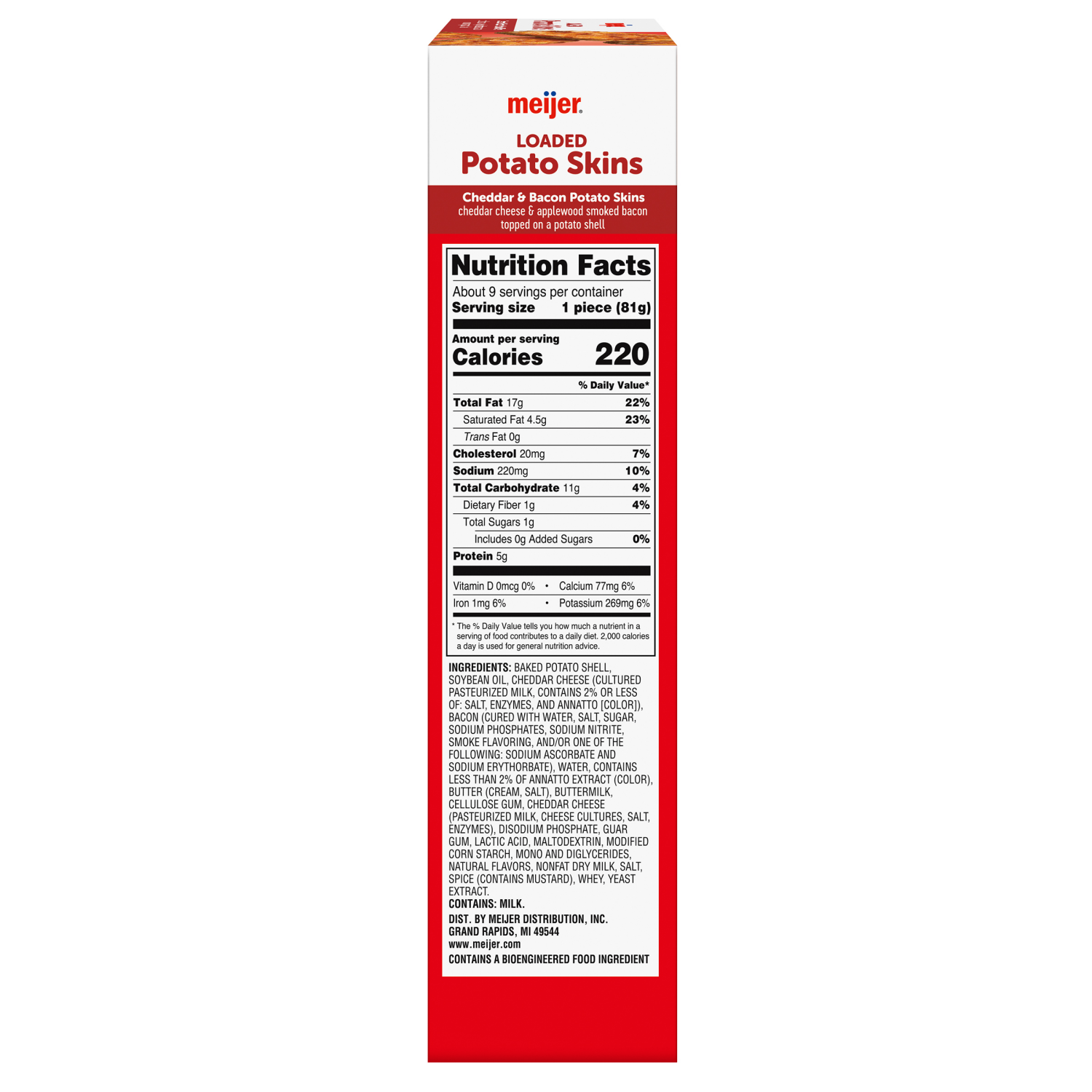 slide 3 of 5, Meijer Frozen Loaded Potato Skins, 26 oz