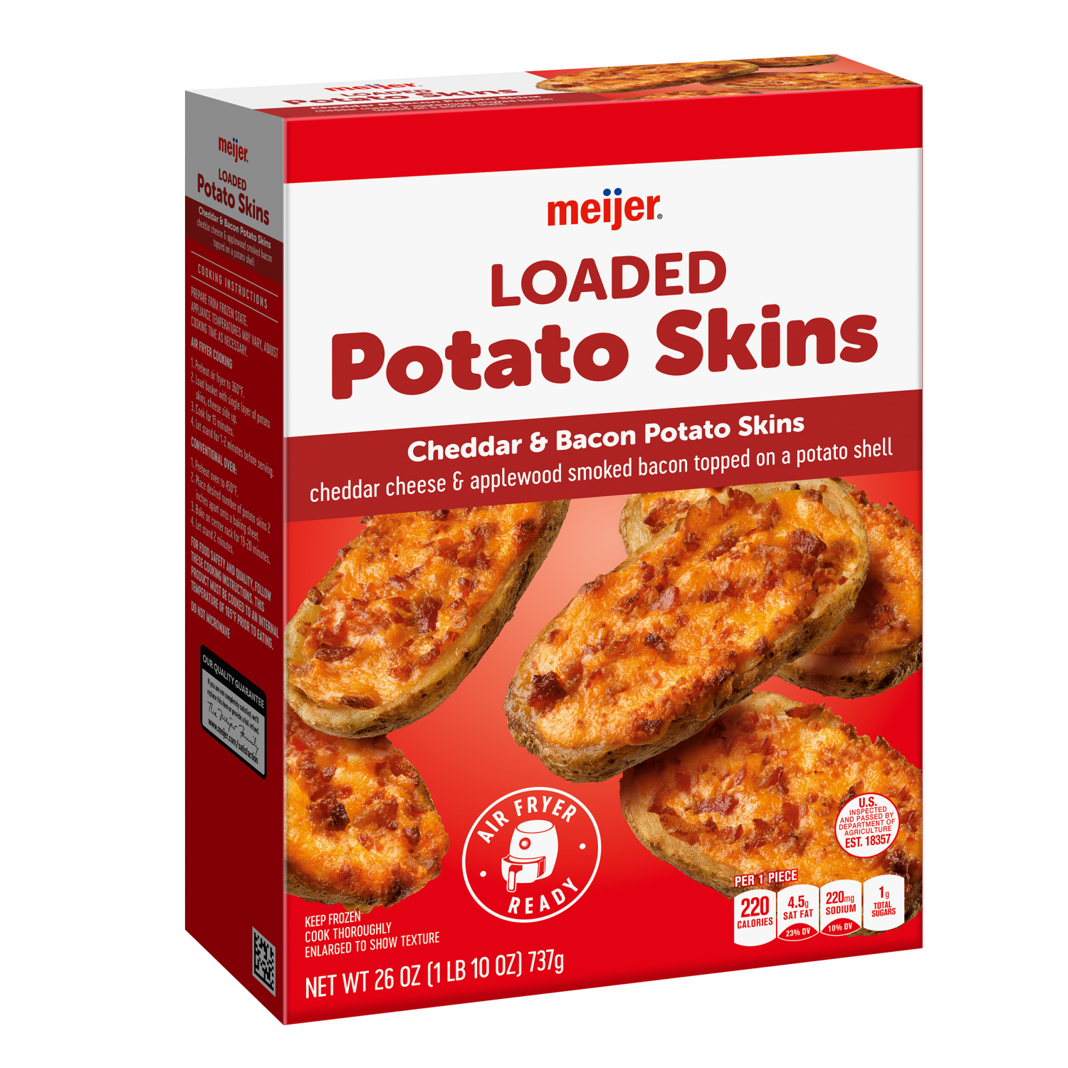 slide 4 of 5, Meijer Frozen Loaded Potato Skins, 26 oz