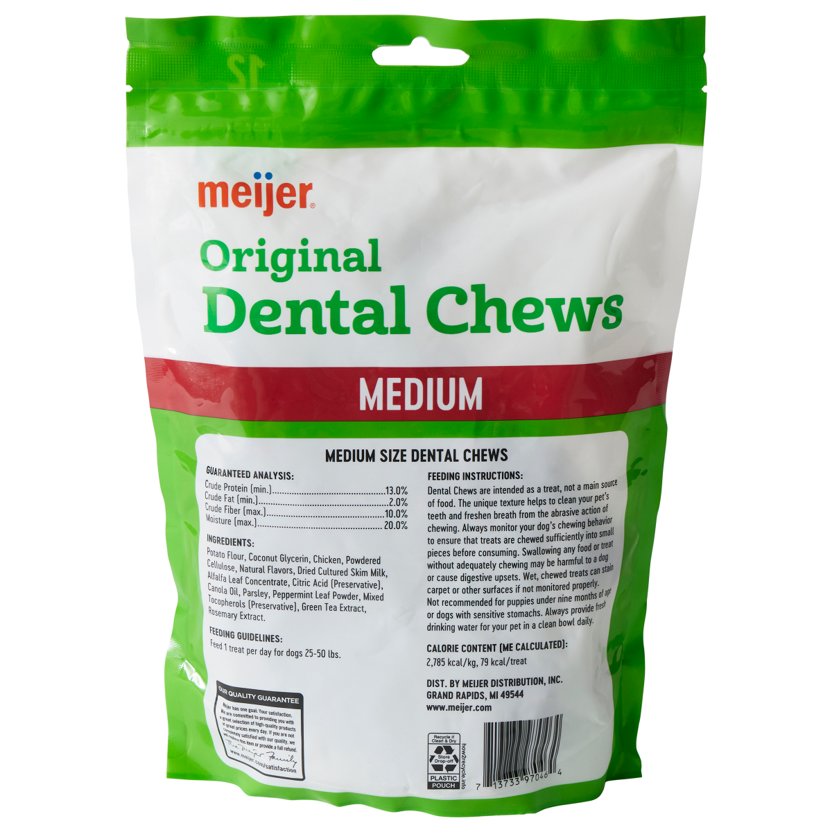 slide 2 of 3, Meijer Dental Chews Medium 12oz, 12 oz