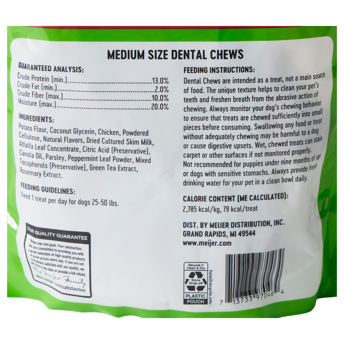 slide 3 of 3, Meijer Dental Chews Medium 12oz, 12 oz