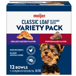 Meijer Classic Loaf In Savory Juices Wet Dog Food Variety Pack, 3.5 Oz, 12 Ct