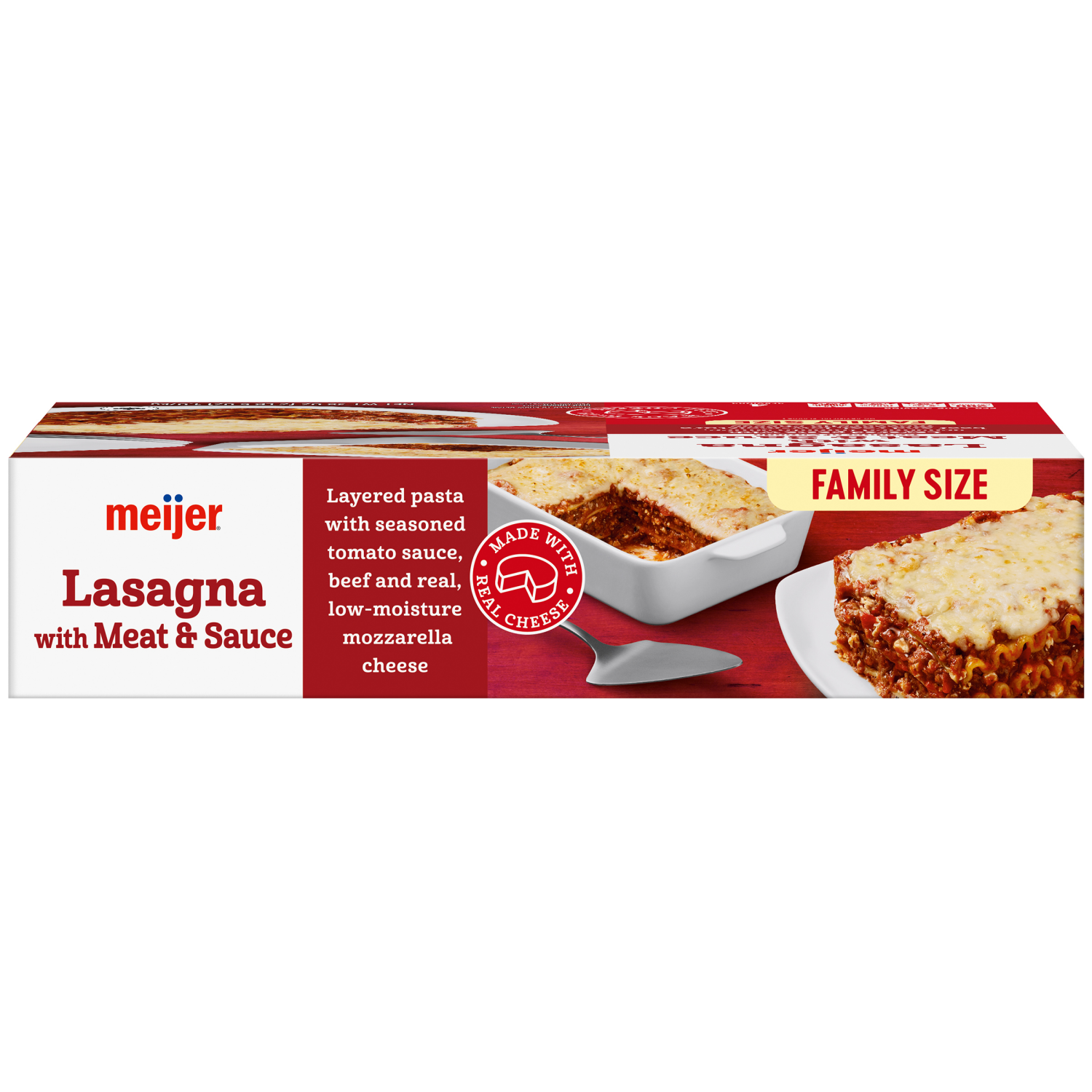 slide 5 of 5, Meijer Frozen Lasagna with Meat and Sauce Family Size, 38 oz