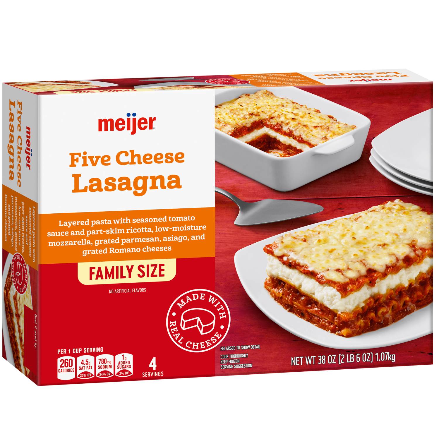 slide 4 of 5, Meijer Frozen Five Cheese Lasagna Family Size, 38 oz