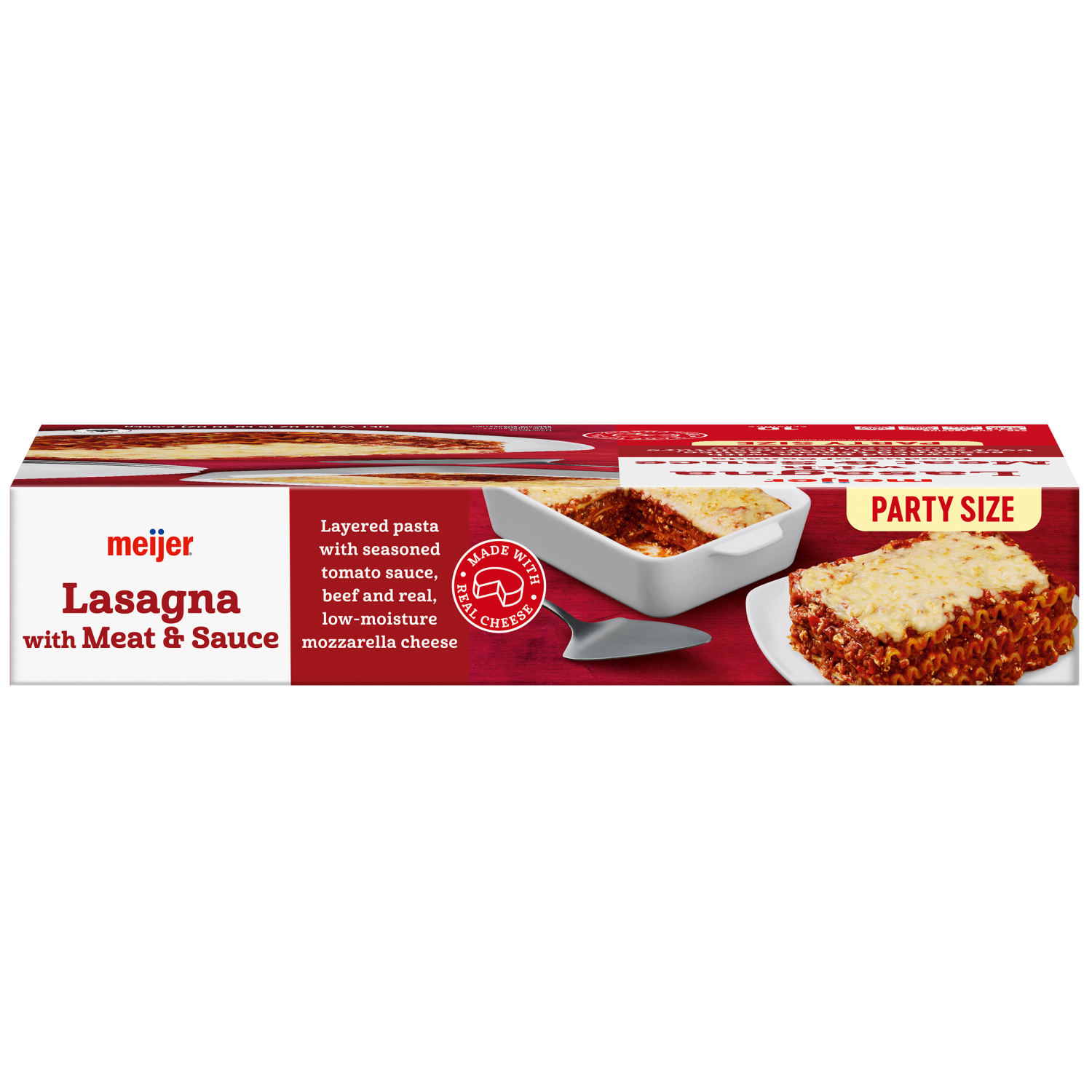 slide 5 of 5, Meijer Frozen Lasagna with Meat and Sauce Party Size, 90 oz