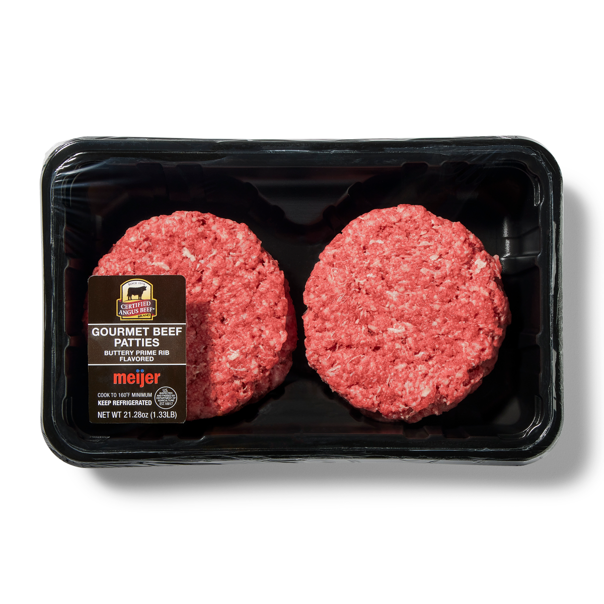 slide 1 of 13, FRESH FROM MEIJER FFM CAB BUTTERY PRIME RIB FLAVORED PATTIES 4CT, 4 ct